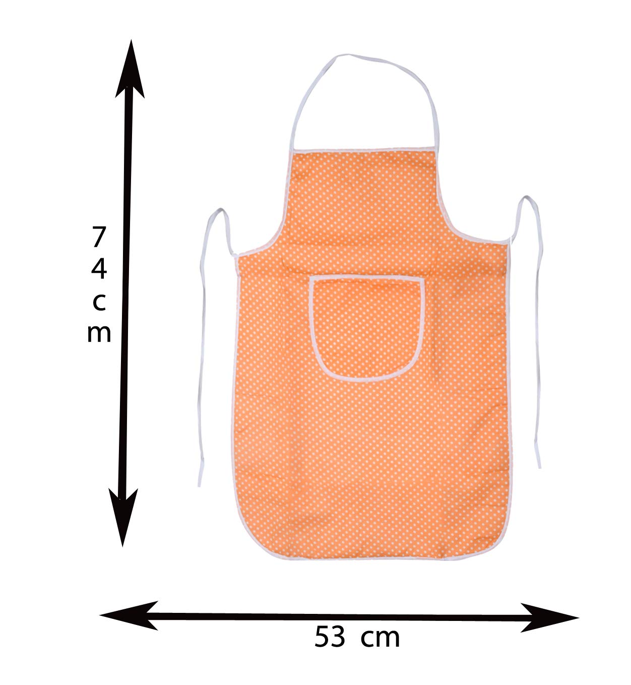 Kuber Industries Polka Dots Bib Apron,Water Oil Cotton Resistant Chef Cooking Kitchen Apron with Pockets for Men Women (Set of 2,Maroon & Peach)-KUBMA - view 5