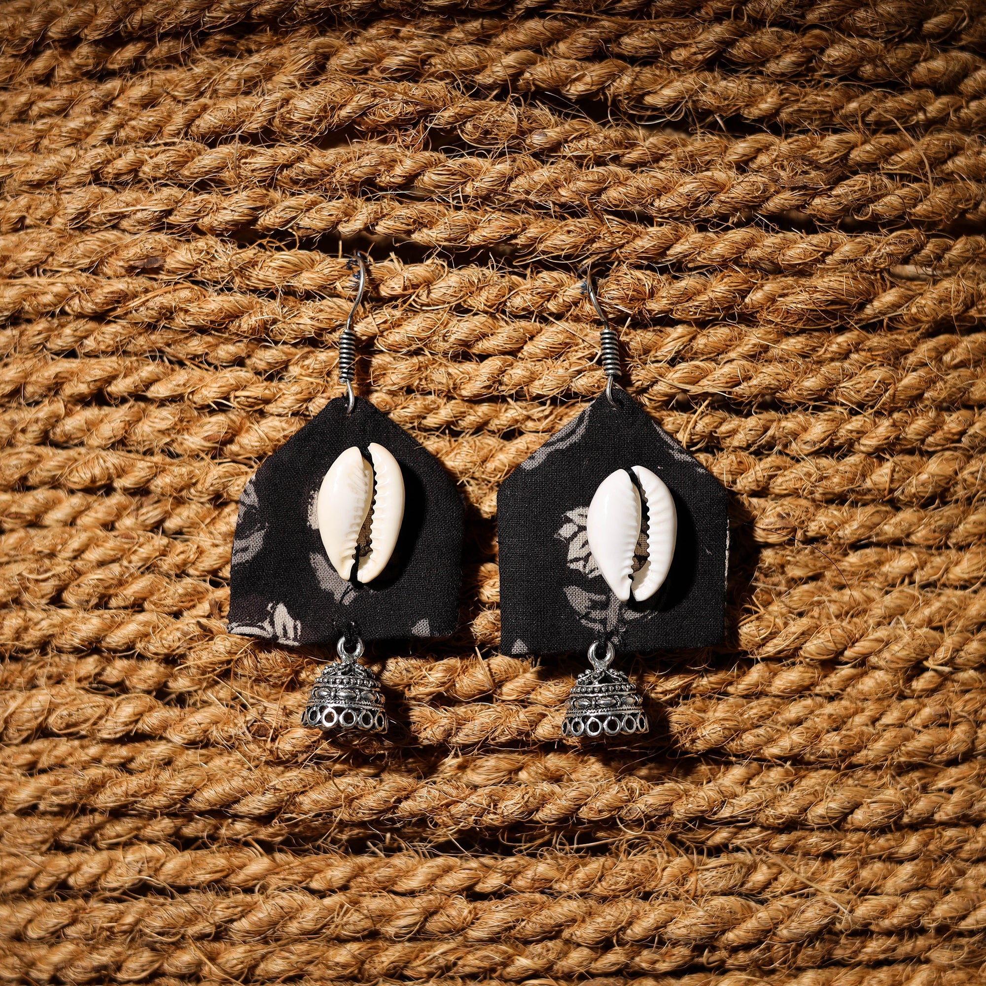 JALPARI Akriti Handcrafted GS & Shell Work Fabart Earrings