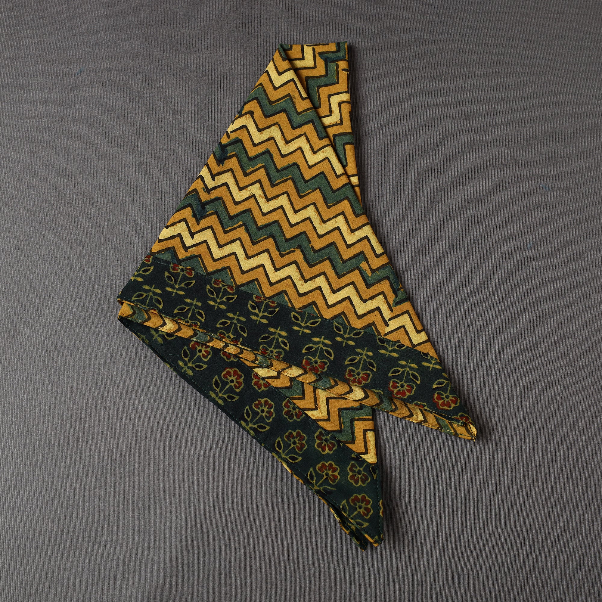 NOORI BAZAR Ajrakh Block Printed Cotton Bandana