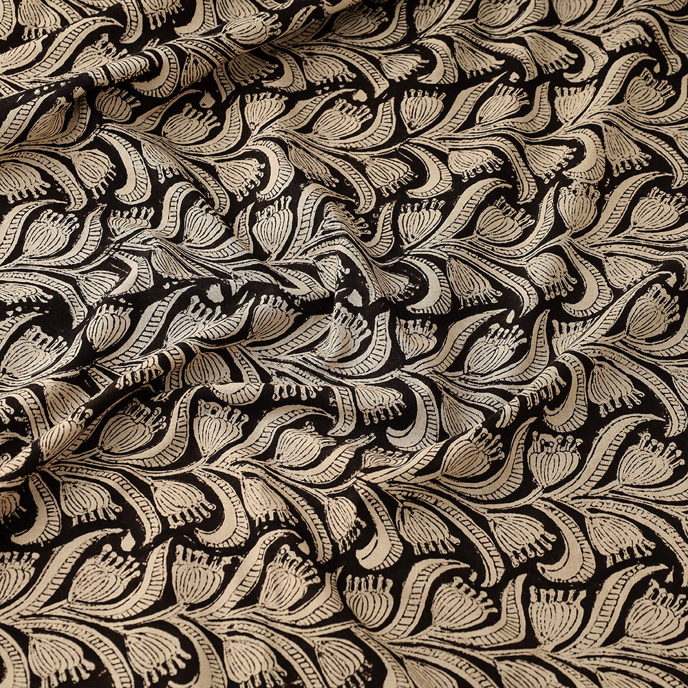 HAVELI CHRONICLES Black - Leafy Bel Dabu Bagru Block Print Cotton Fabric - view 3