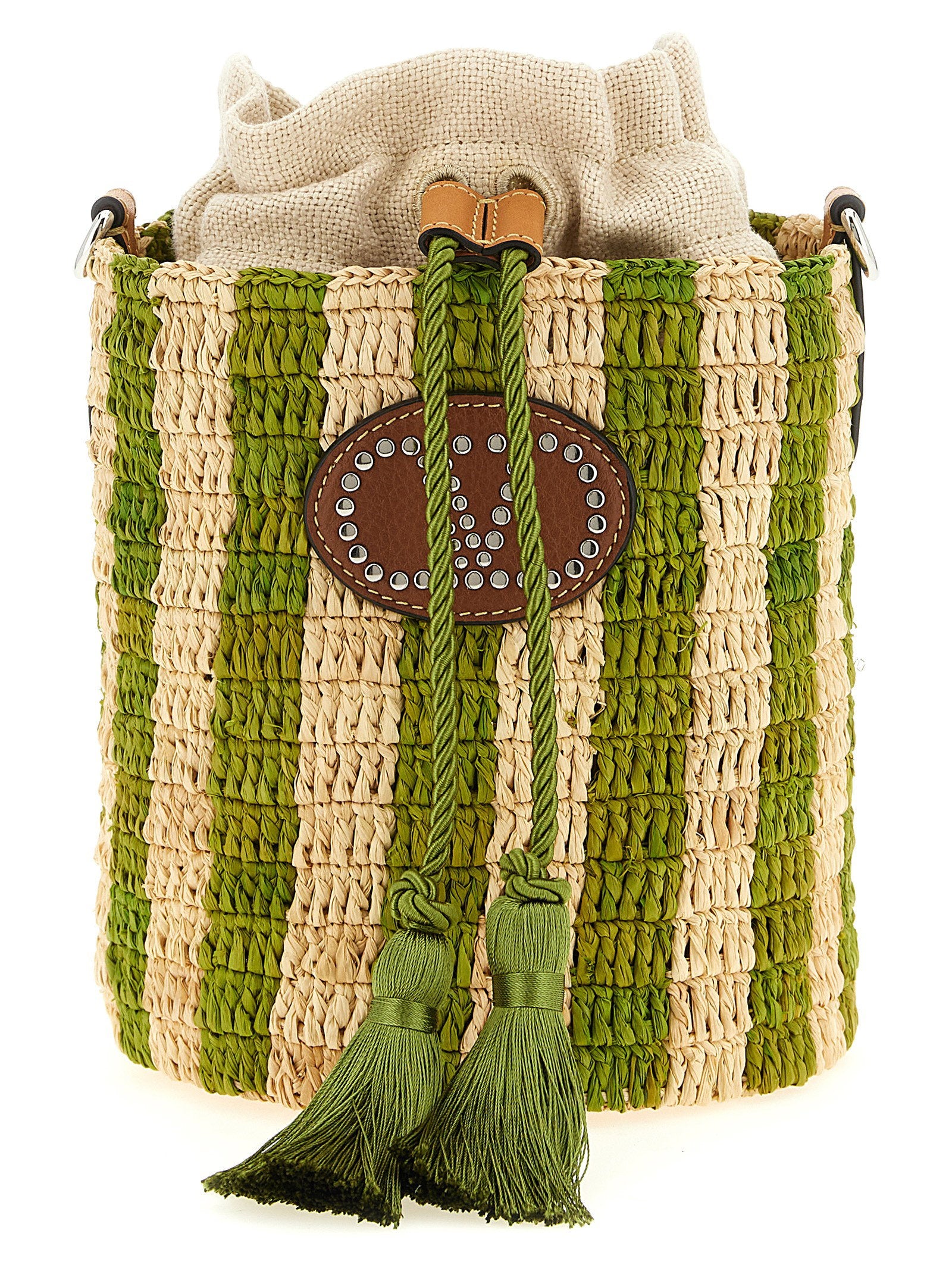 Valentino Garavani Raffia Small Bucket Bag – 100% straw