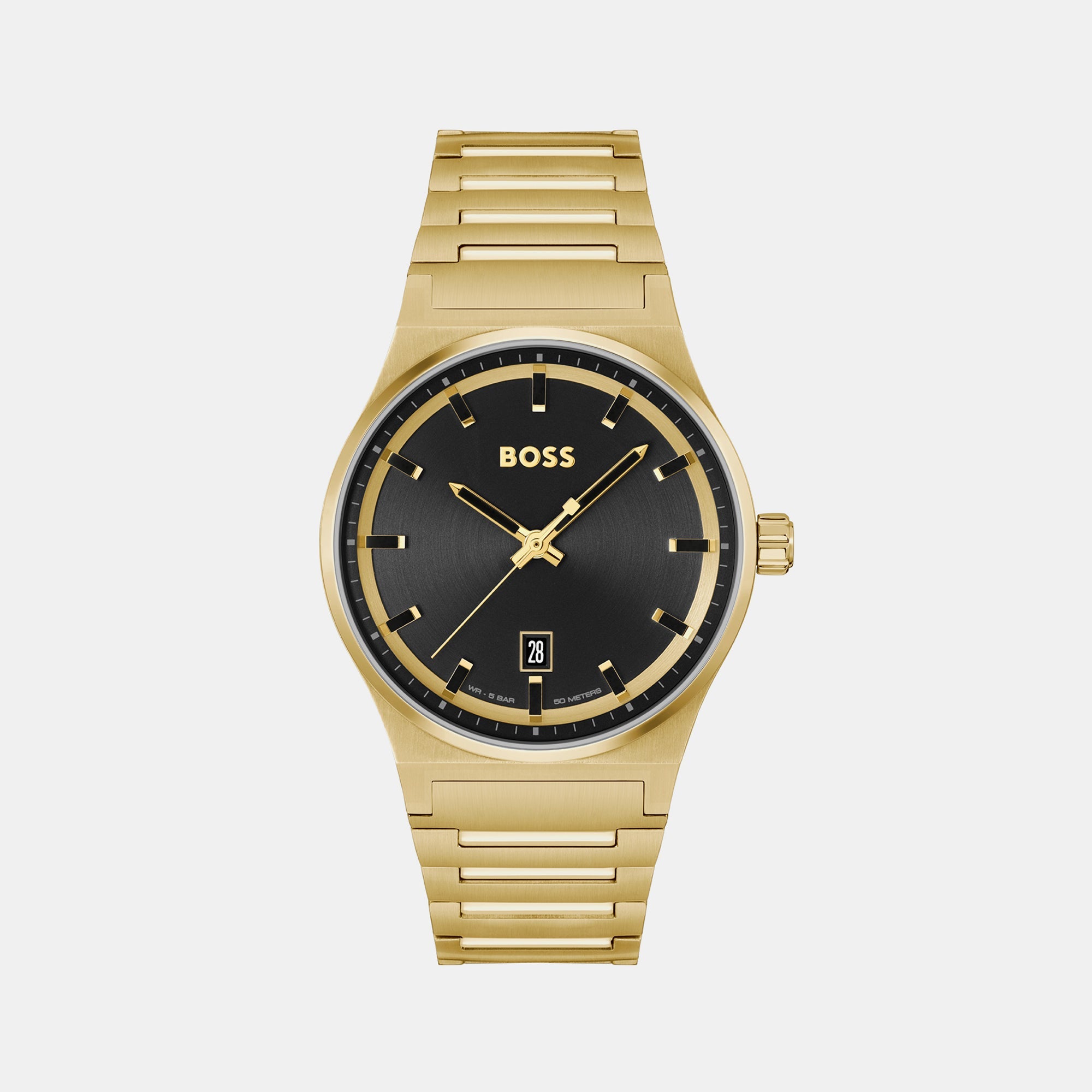 Boss Candor Men Quartz Black Dial Analog Stainless Steel Watch 1514077