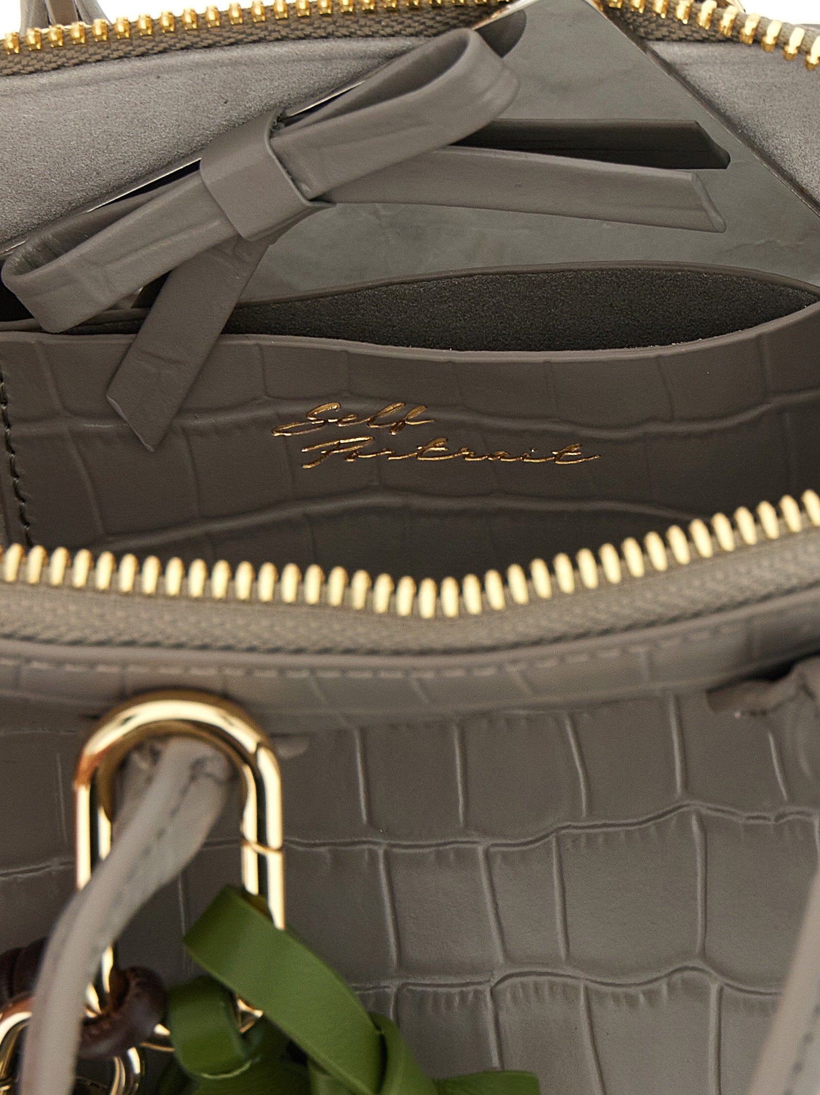Self-Portrait Croc Leather Mini Toast Handbag - view 4