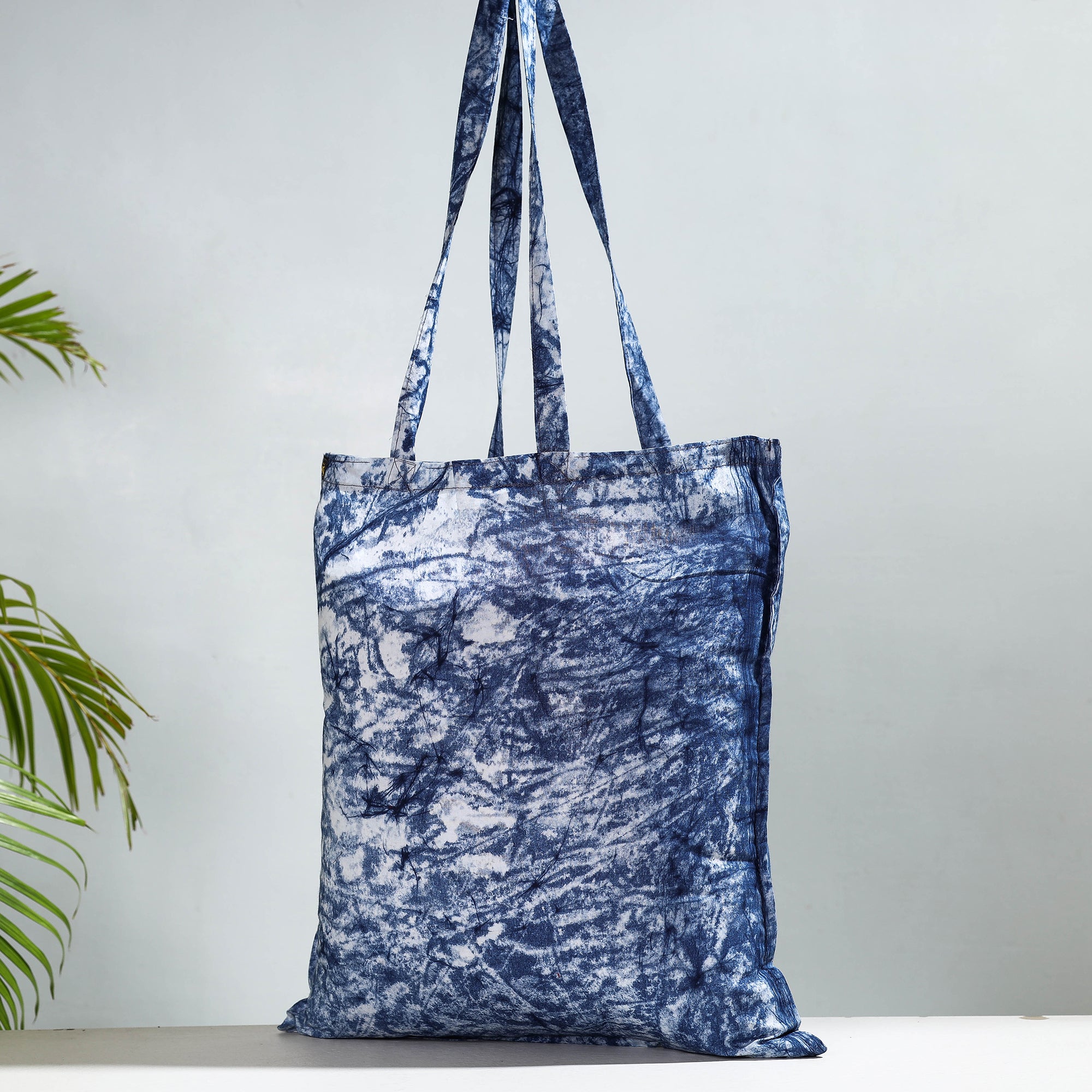 NOORI BAZAR Blue - Hand Batik Printed Cotton Jhola Bag - view 2