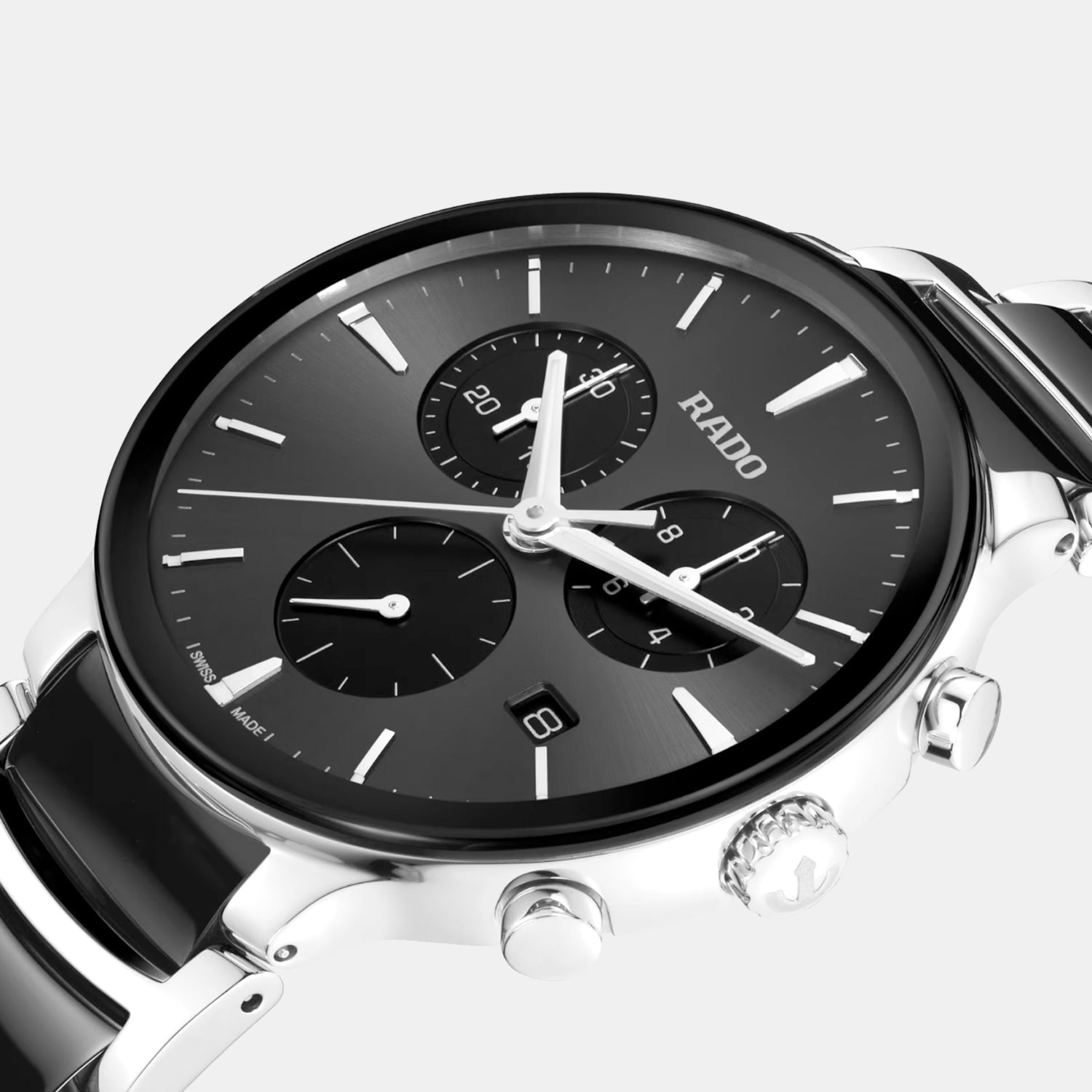 Rado Centrix Men Quartz Black Dial Chronograph Stainless Steel Watch R30210152 - view 2