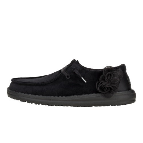 HEYDUDE shoes Wendy Velvet Rosette - Black – Women's