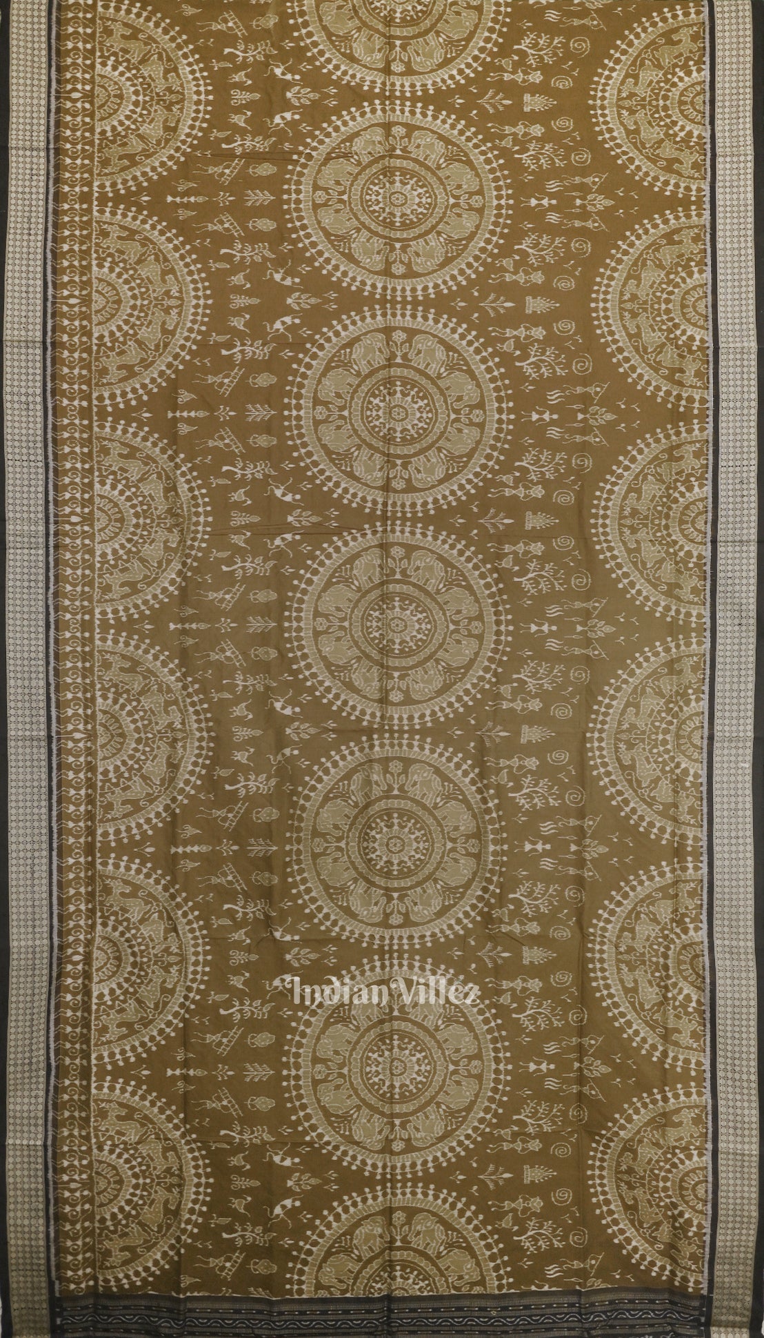 IndianVillèz Trtout Grey Odisha Ikat Sambalpuri Silk Saree - view 4