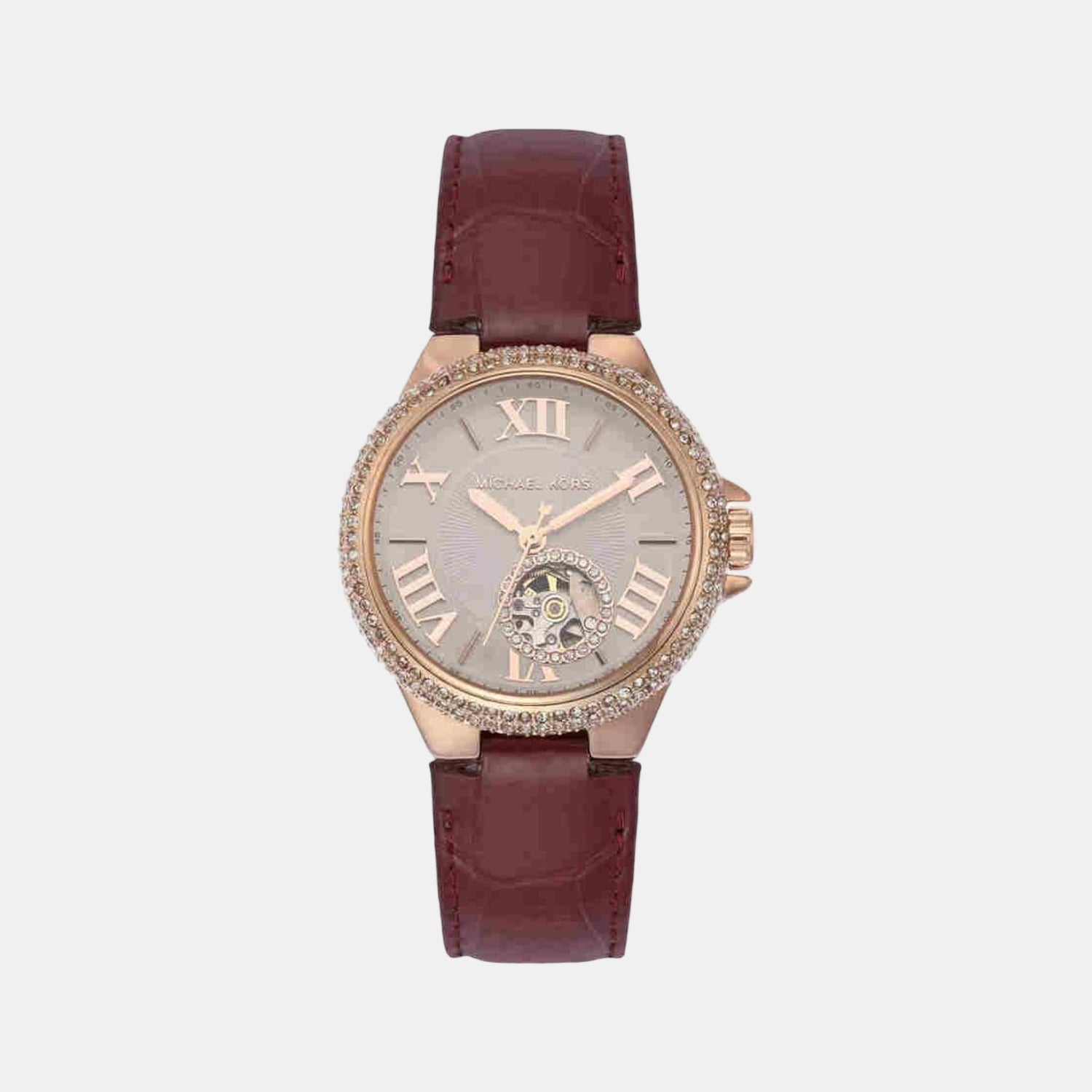Michael Kors Camille Women Quartz Silver Dial Analog Leather Watch MK9052