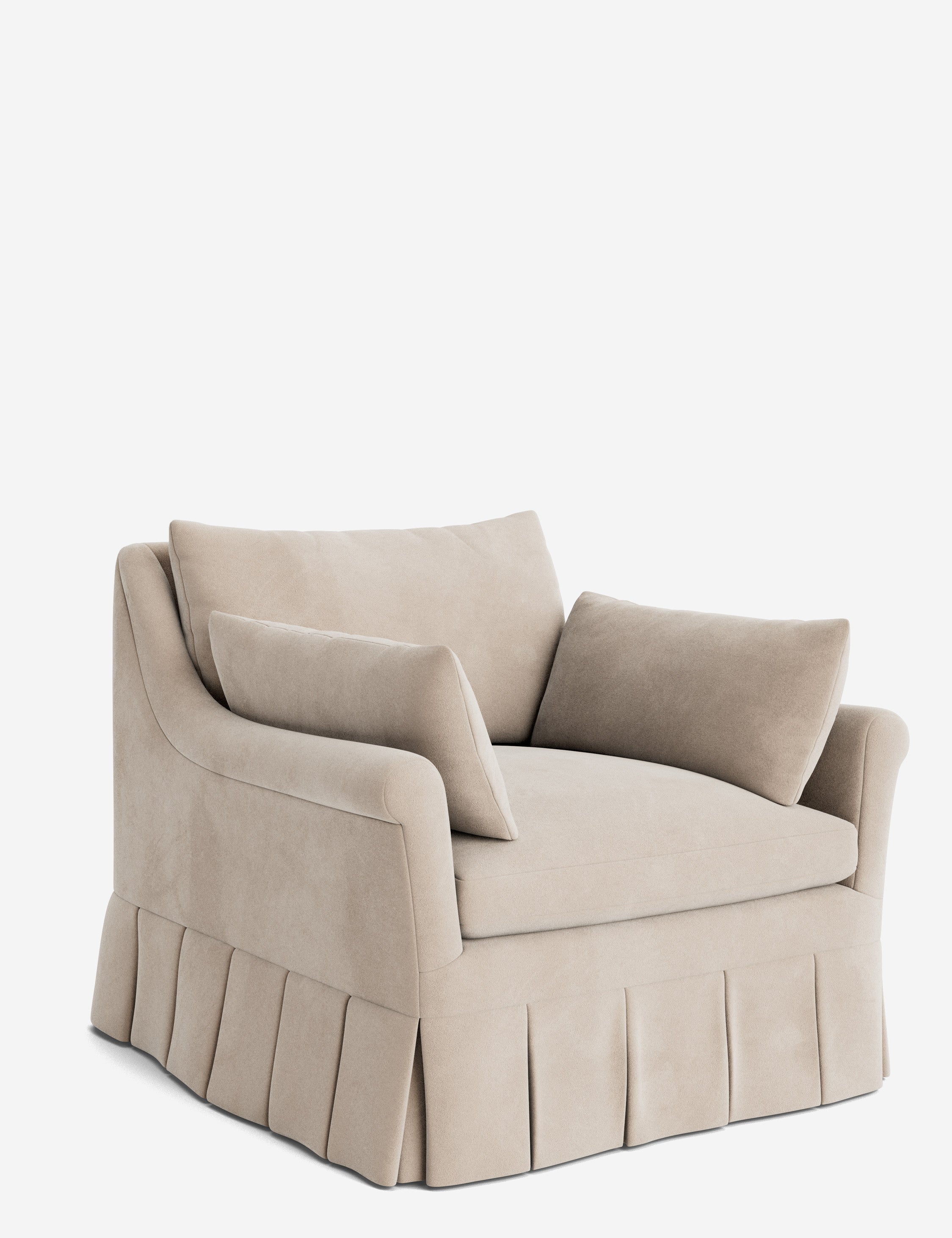 Lulu and Georgia Portola Rolled Arm Luxe Depth Pleated Chair - view 180