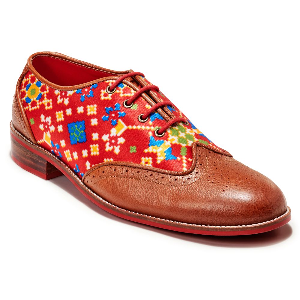 Banjaaran India Patola Brogues Men – Crimson - view 5