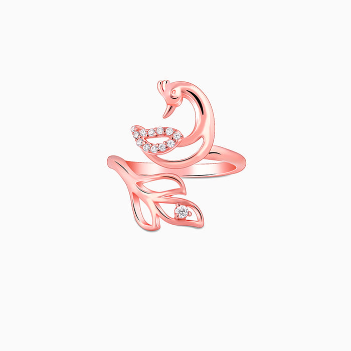 GIVA Jewellery Rose Gold Mohini Mor Ring