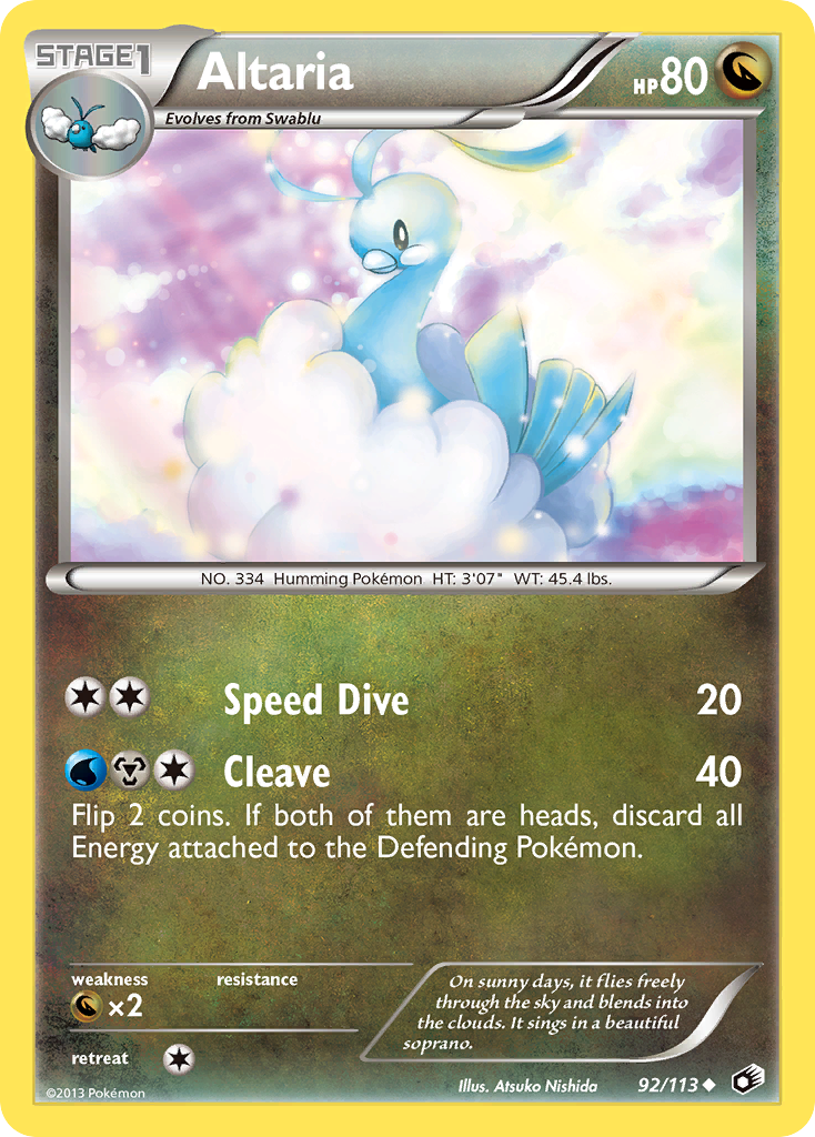 Uncommon bw11-92 non-holo – Pokémon Altaria - 92/113 - Uncommon [bw11-92] [Non-Holo] - Altaria - 92/113 - Uncommon