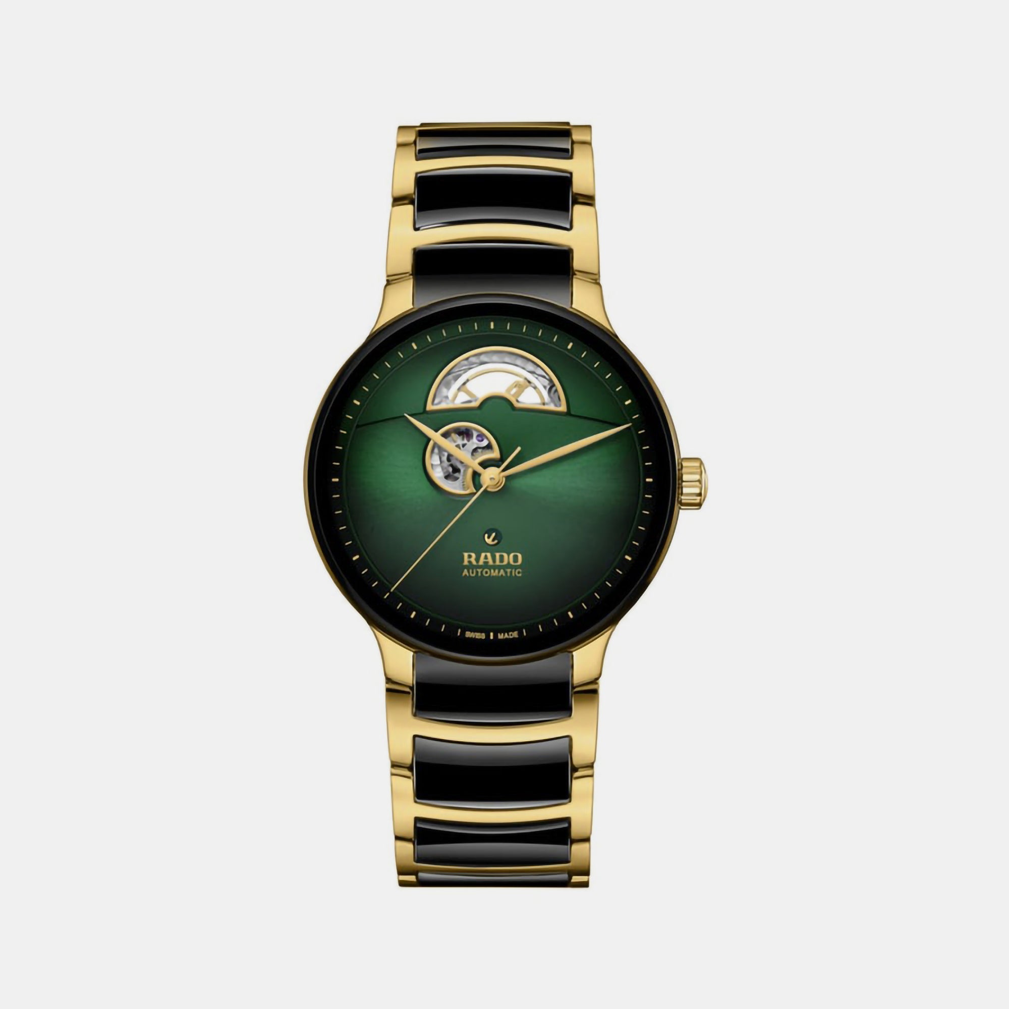 Rado Centrix Unisex Automatic Green Dial Analog Ceramic Watch R30008302