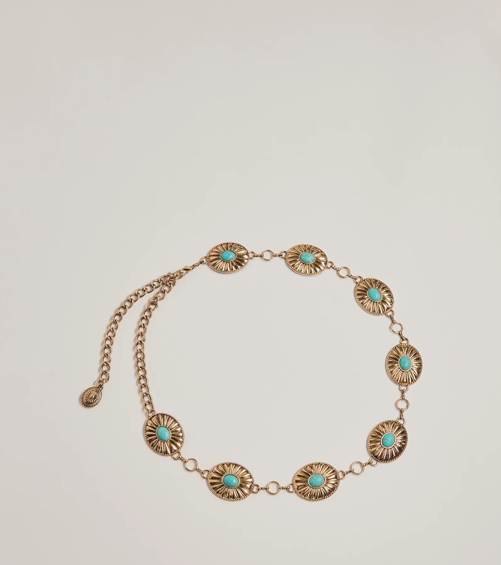 Windsor Western Glam Concho Chain Stone Belt – GOLD