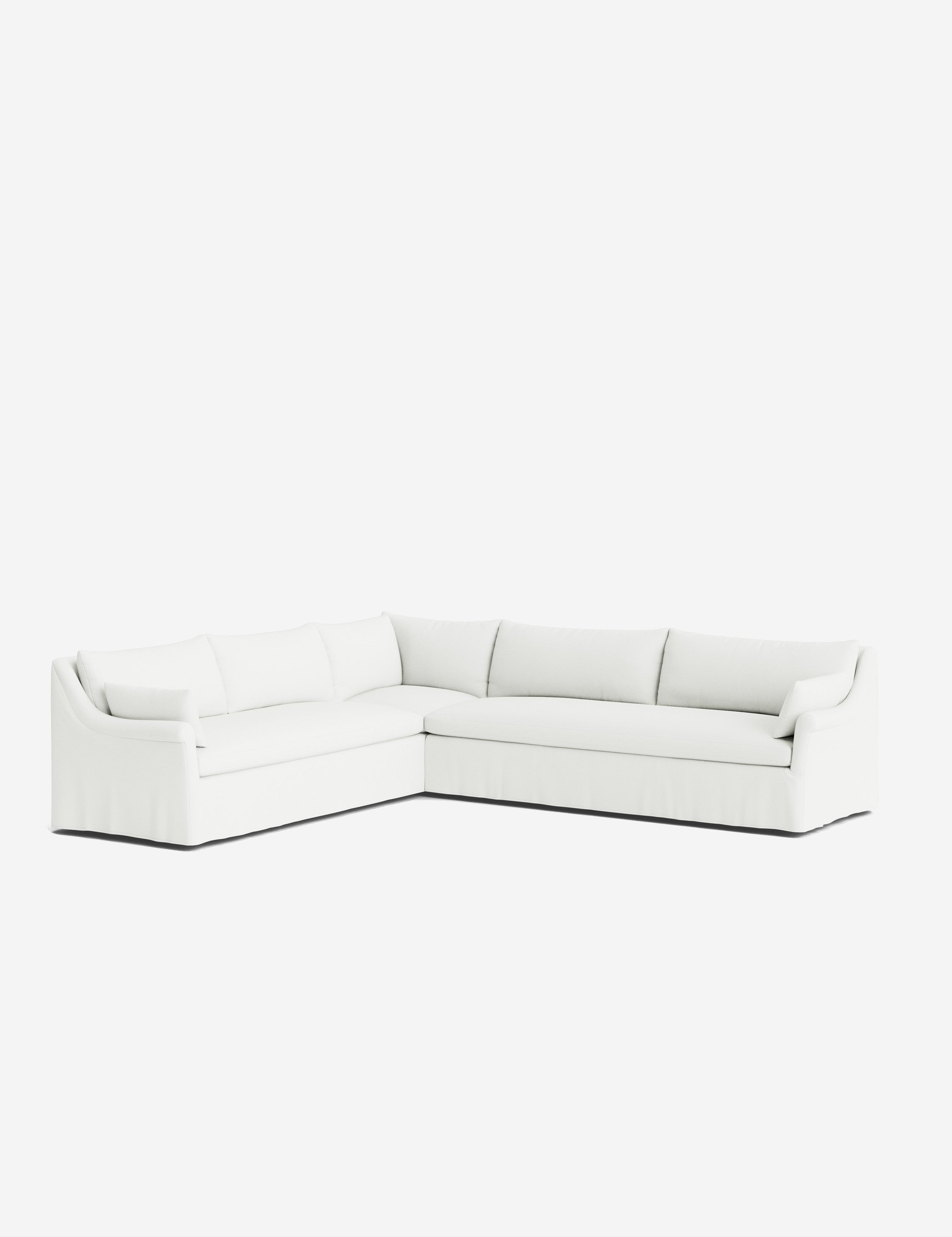 Lulu and Georgia Portola Rolled Arm Slipcover Corner Sectional Sofa - view 106