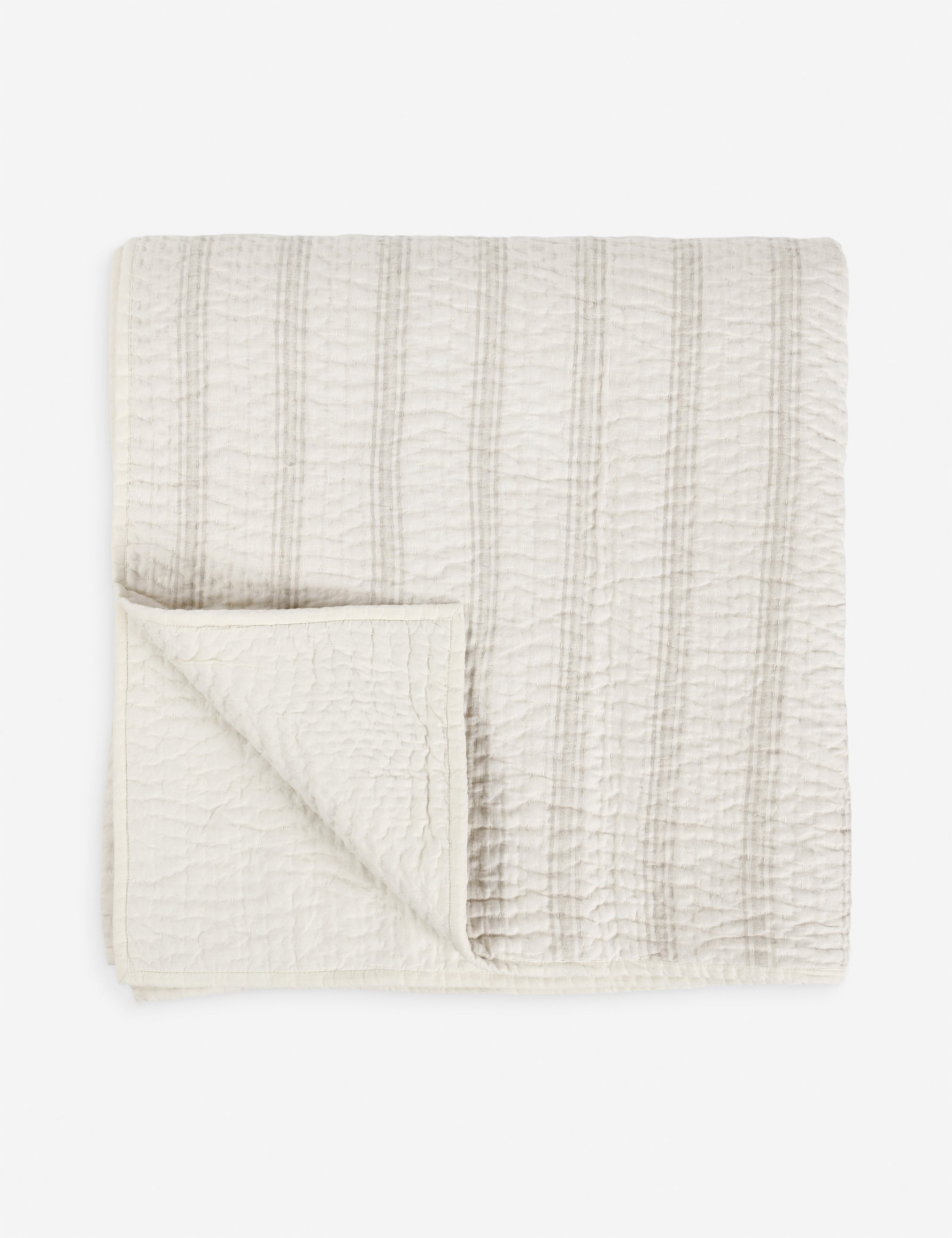 Lulu and Georgia Tiah Linen-Blend Quilt – Eggshell