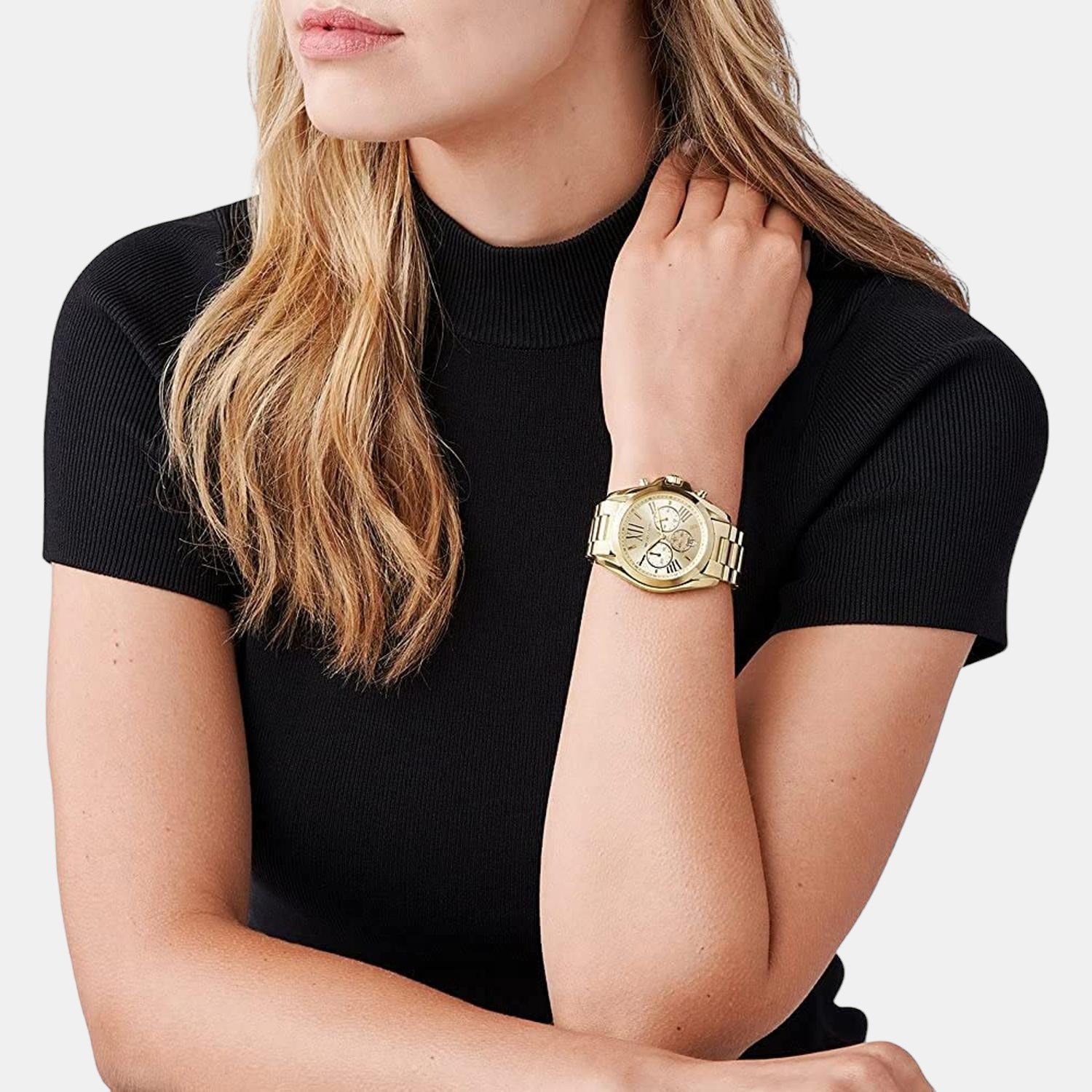 Michael Kors Bradshaw Women Quartz Gold Dial Chronograph Stainless Steel Watch MK5605 - view 6