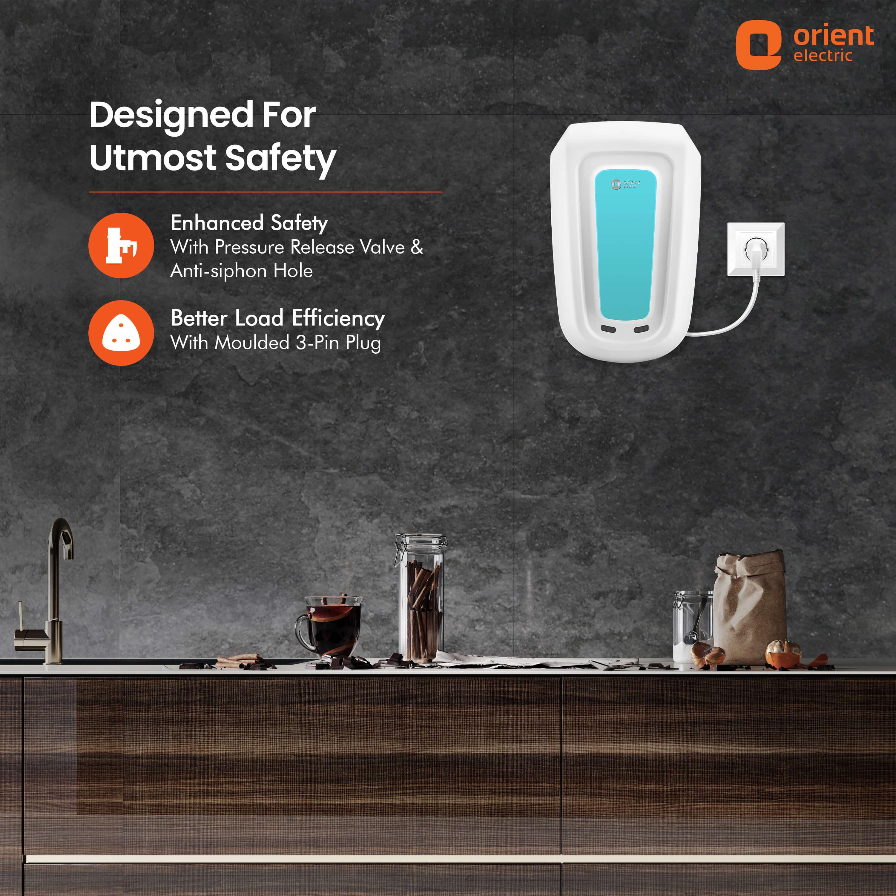 orientelectric Rapidus 5.5L Instant Water Heater (Geyser) White - view 4