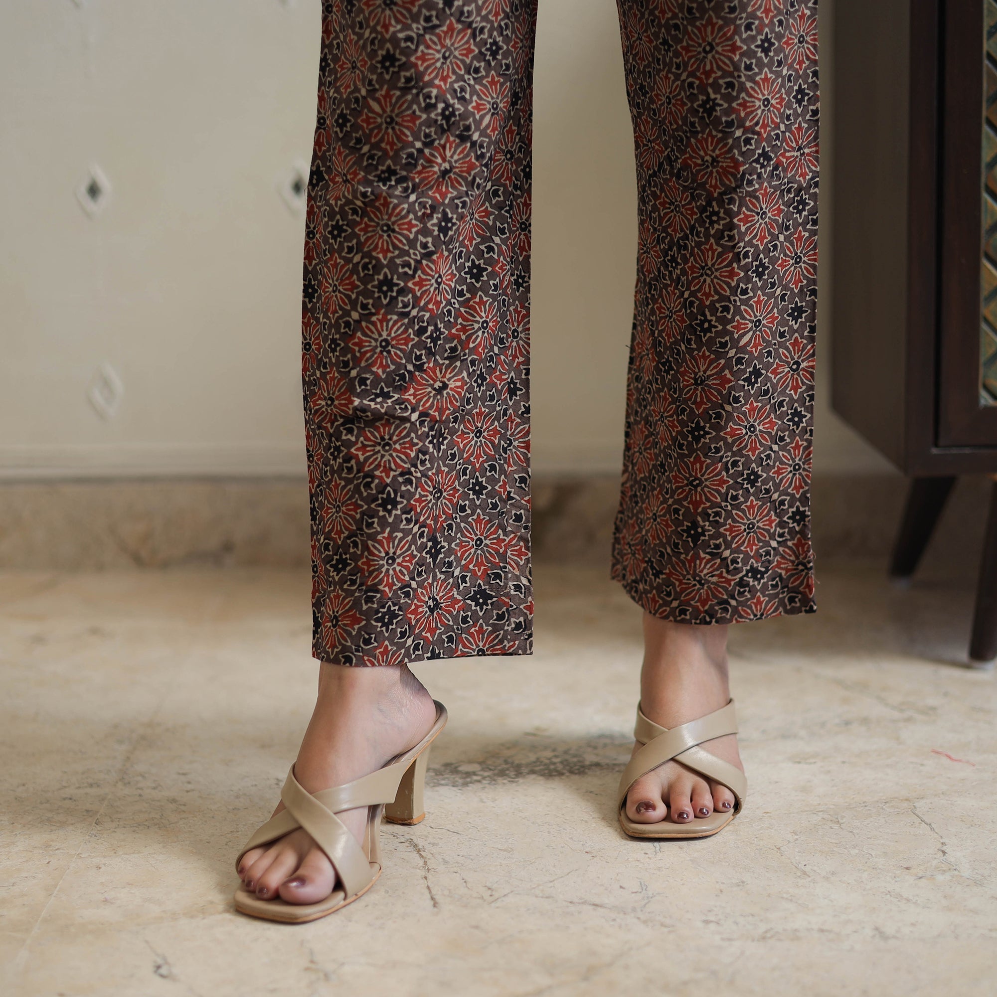 ITOKRI CASUALS Brown - Block Printed Cotton Kaftan Ajrakh Co-ord Set 09 - view 6