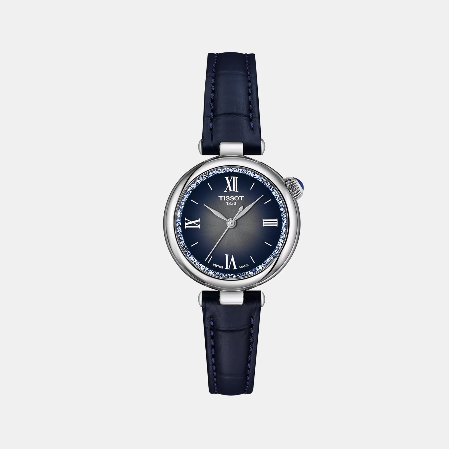 Tissot Desir Women Quartz Graded Silver-Blue Dial Analog Leather Watch T1520101603801