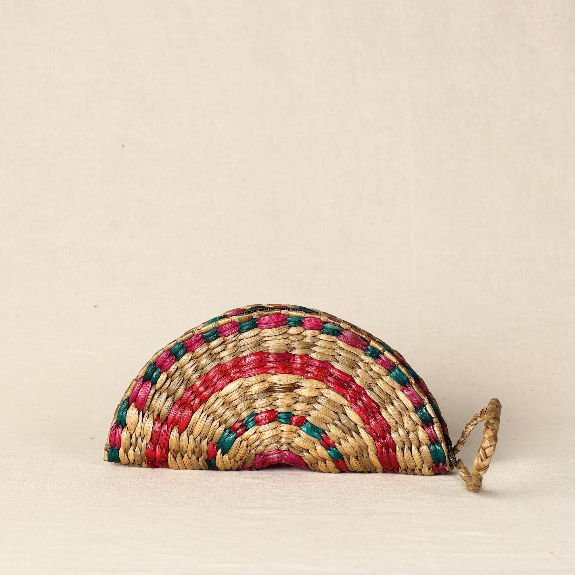 ITOKRI CRAFTS INITIATIVE Beige - Handmade Organic Water Hyacinth Hand Purse from Assam