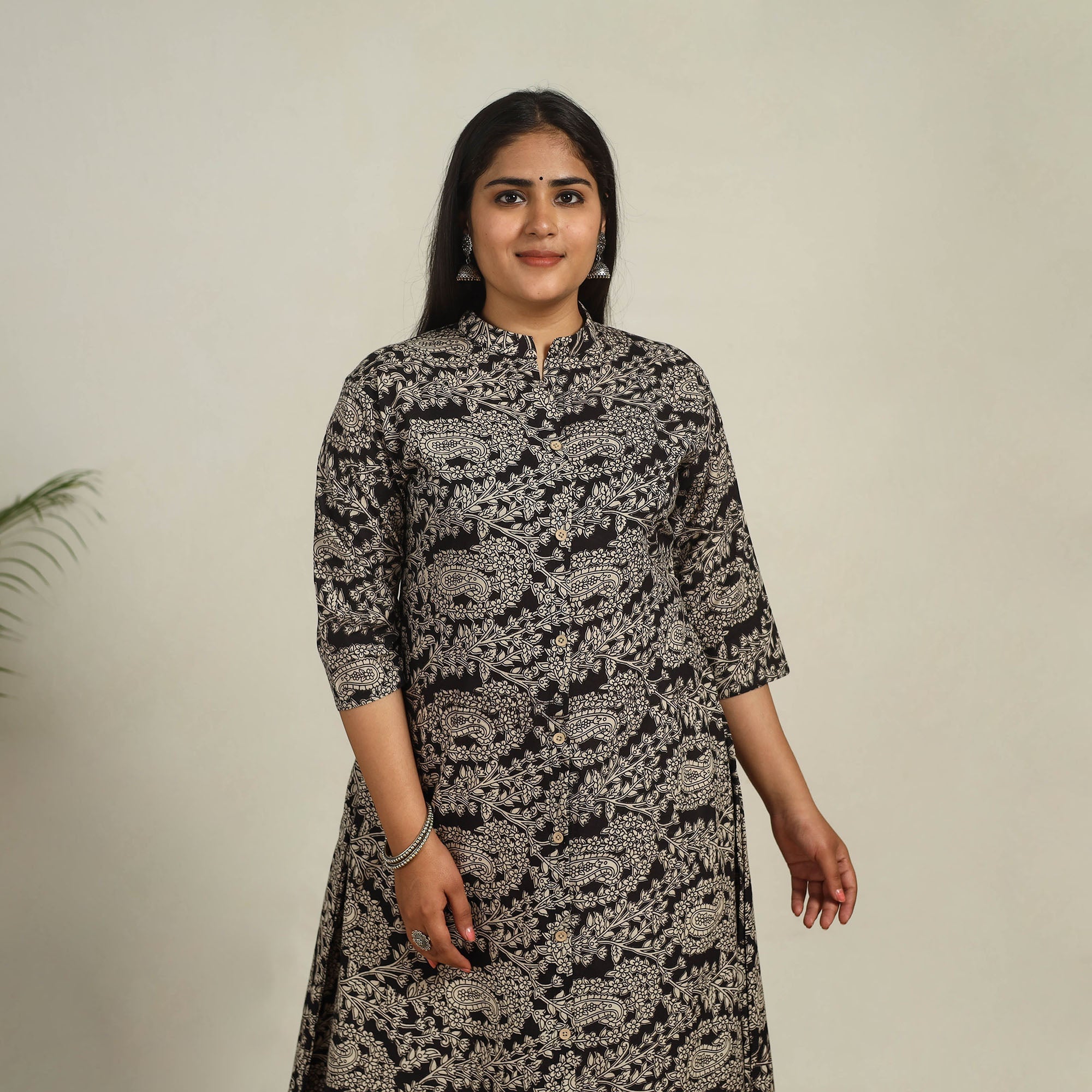 ITOKRI CASUALS Black - Printed Cotton A-Line Kalamkari Kurta 10