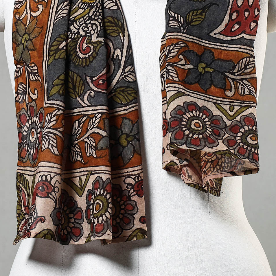 DWARAKA PLUS Black - Handpainted Kalamkari Cotton Stole - view 3