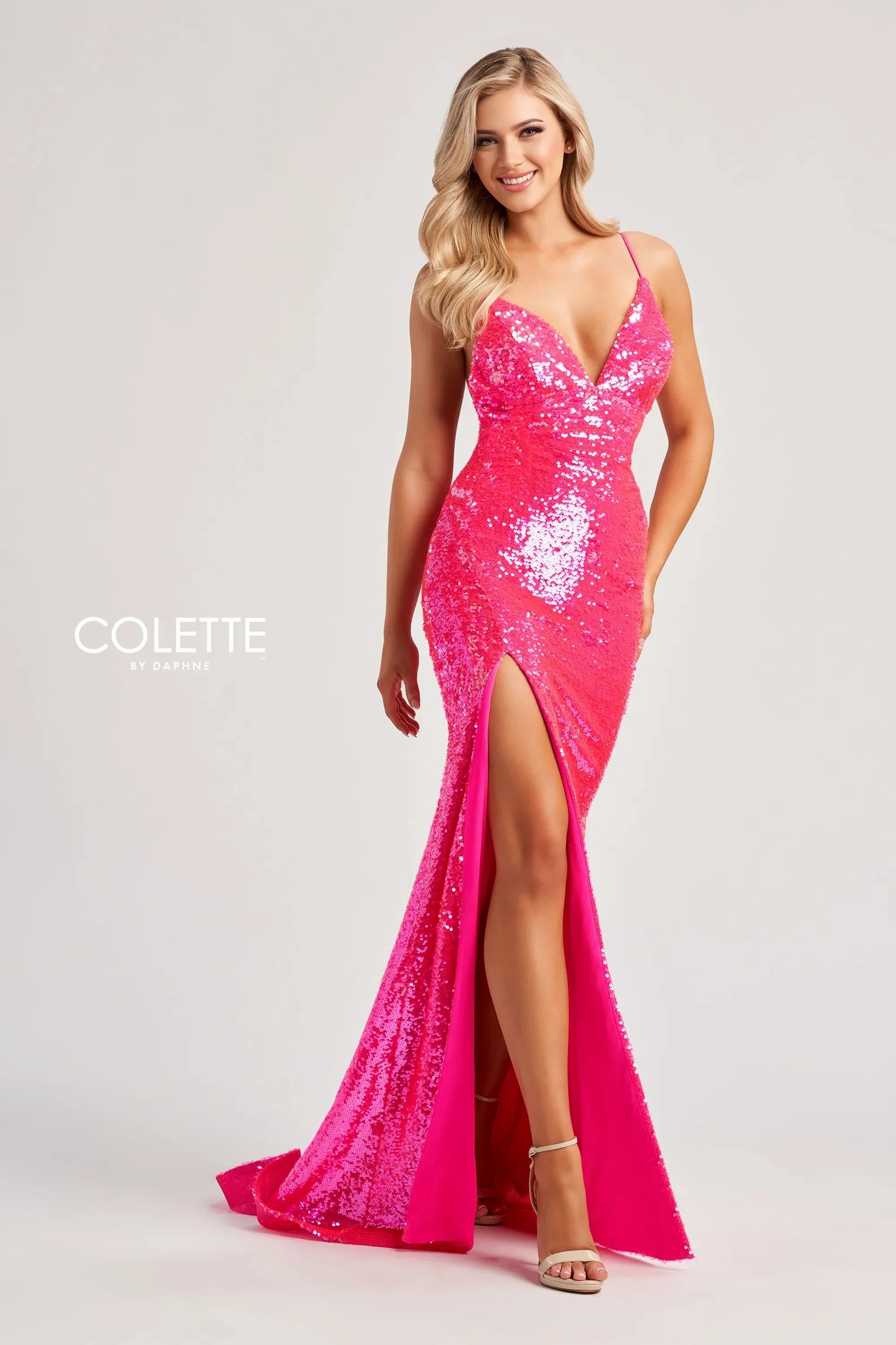 Colette by Daphne CL8070 Long Mermaid Formal Sequin Prom Dress