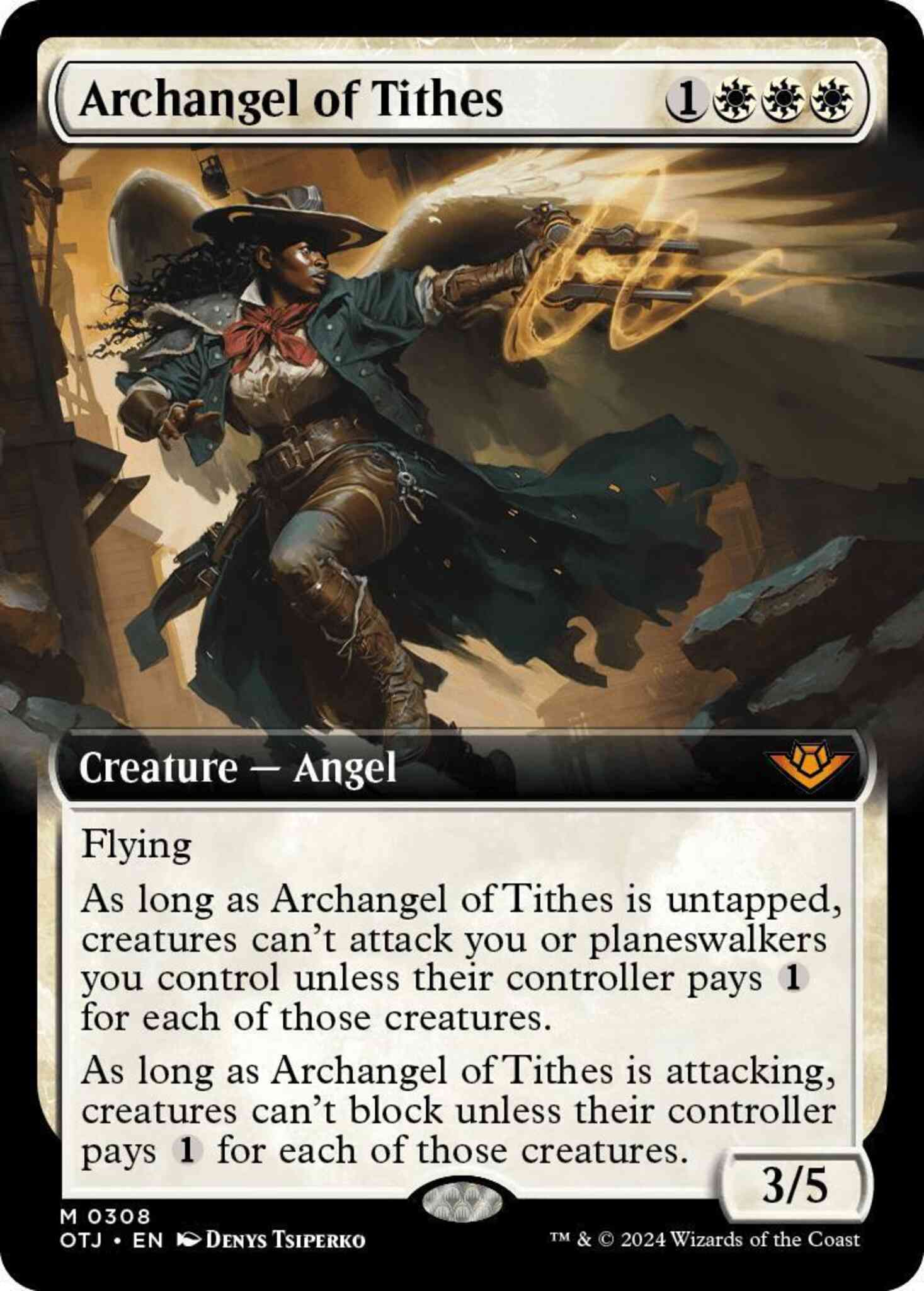 Magic Archangel of Tithes [308] [Extended Art] [Outlaws of Thunder Junction] [Non-Foil]