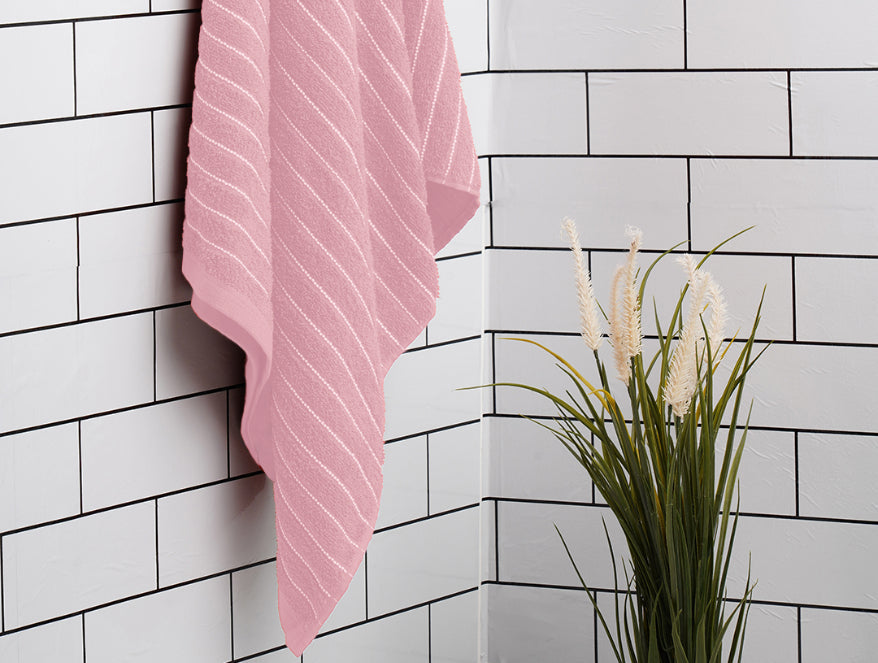 100 cotton bath – Spaces India Parfait Pink - Blush 100% Cotton Bath Towel - 2-In-1 By Welspun