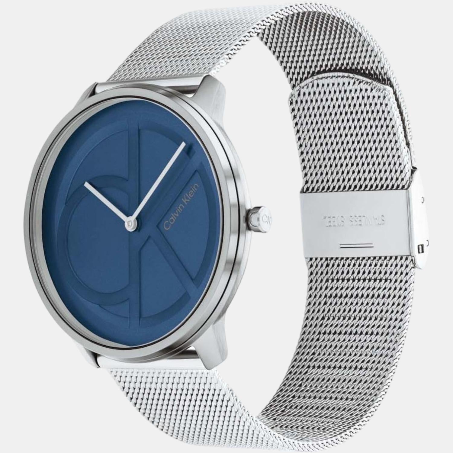 Calvin Klein Ck Iconic Unisex Quartz Blue Dial Analog Stainless Steel Watch 25200031 - view 3
