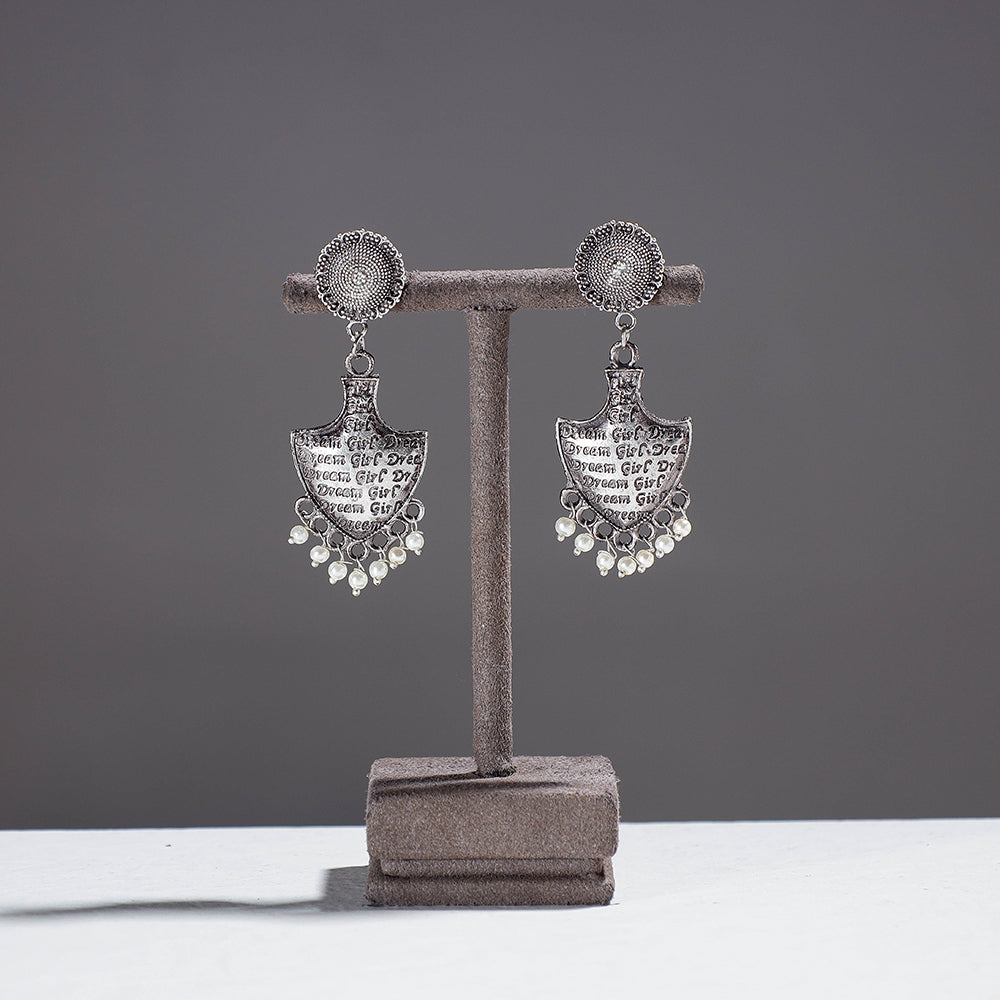 WHITE RIVER STORIES Antique Finish Oxidised German Silver Earrings