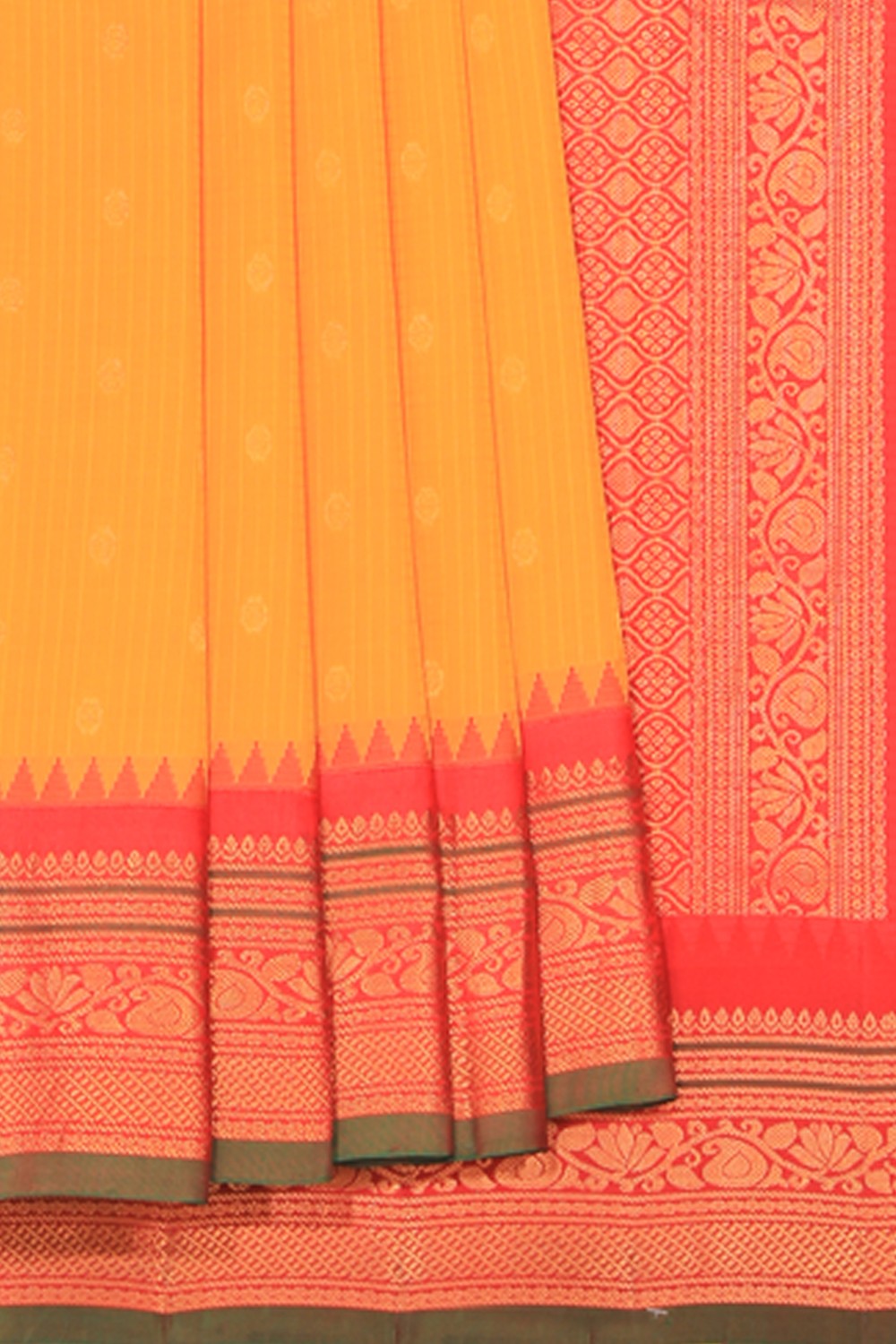 Kalanjali Gadwal Mustard Saree – Women's