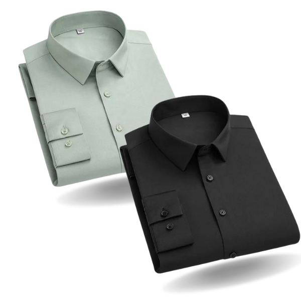 BlackTree Combo of 2 Cotton Shirt for Man (Black and Pista)