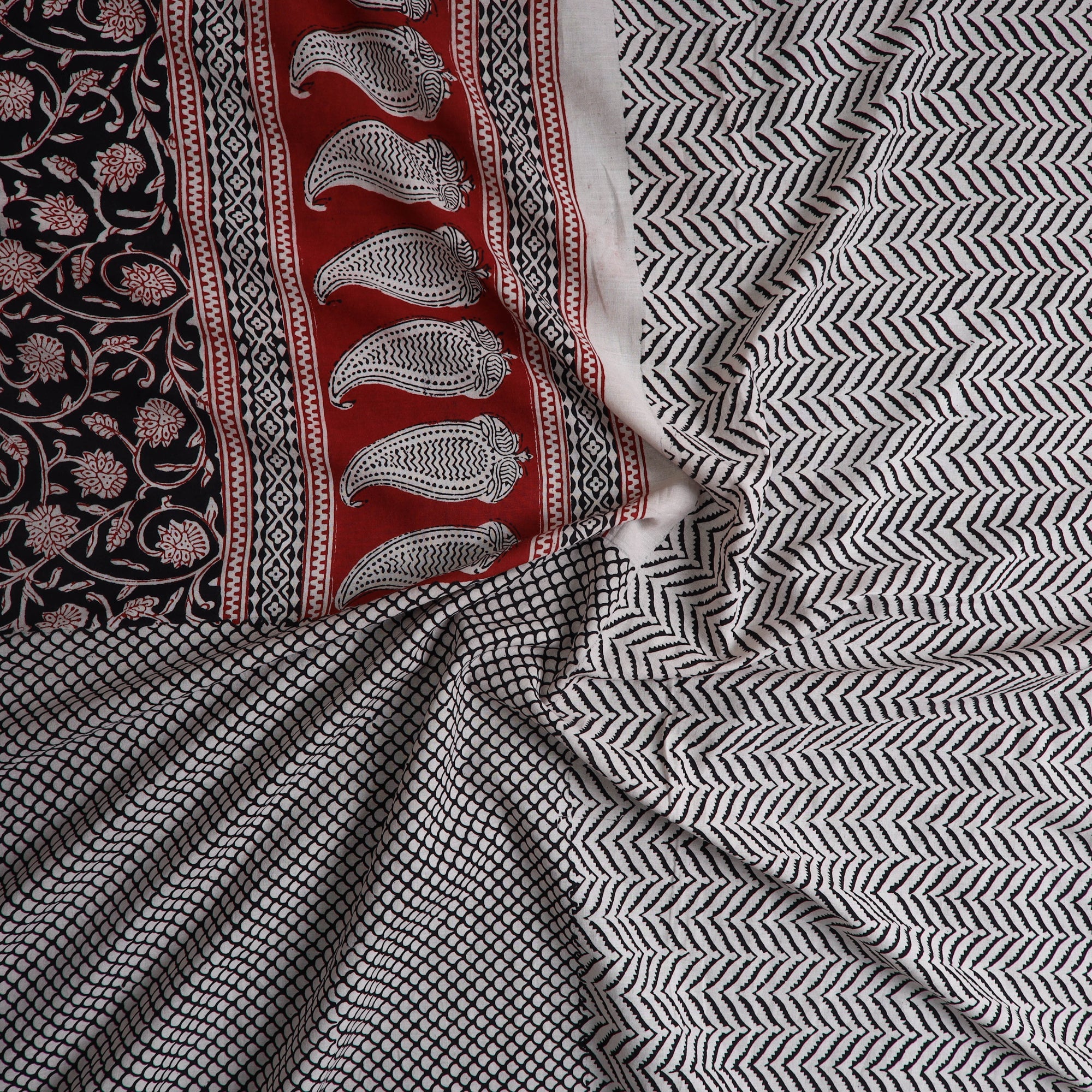 BAGH PRINTS BY MOHAMMED BILAL KHATRI Black - Natural Dyed Cotton Bagh Print Kurta Material (2.2m) 18 - view 2