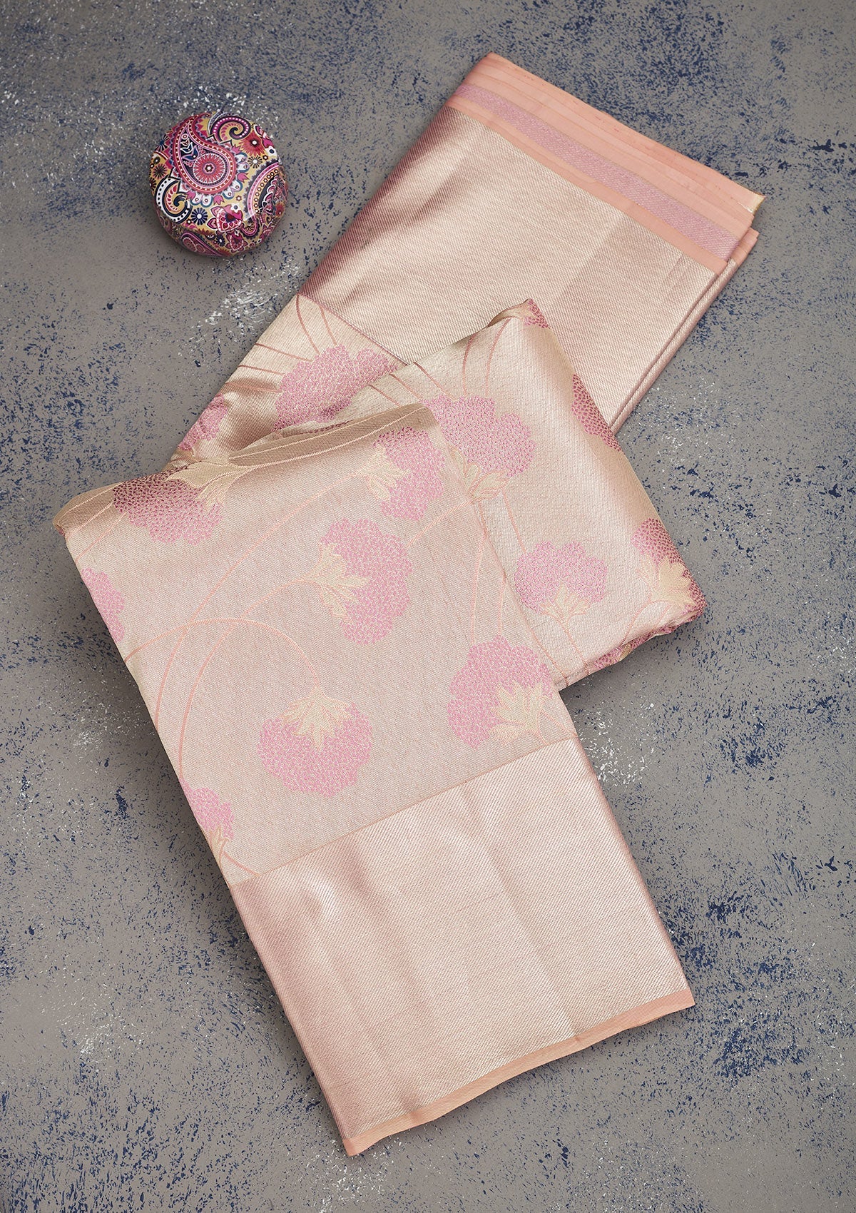 Koskii Pink Zariwork Pure Silk Saree – Women's