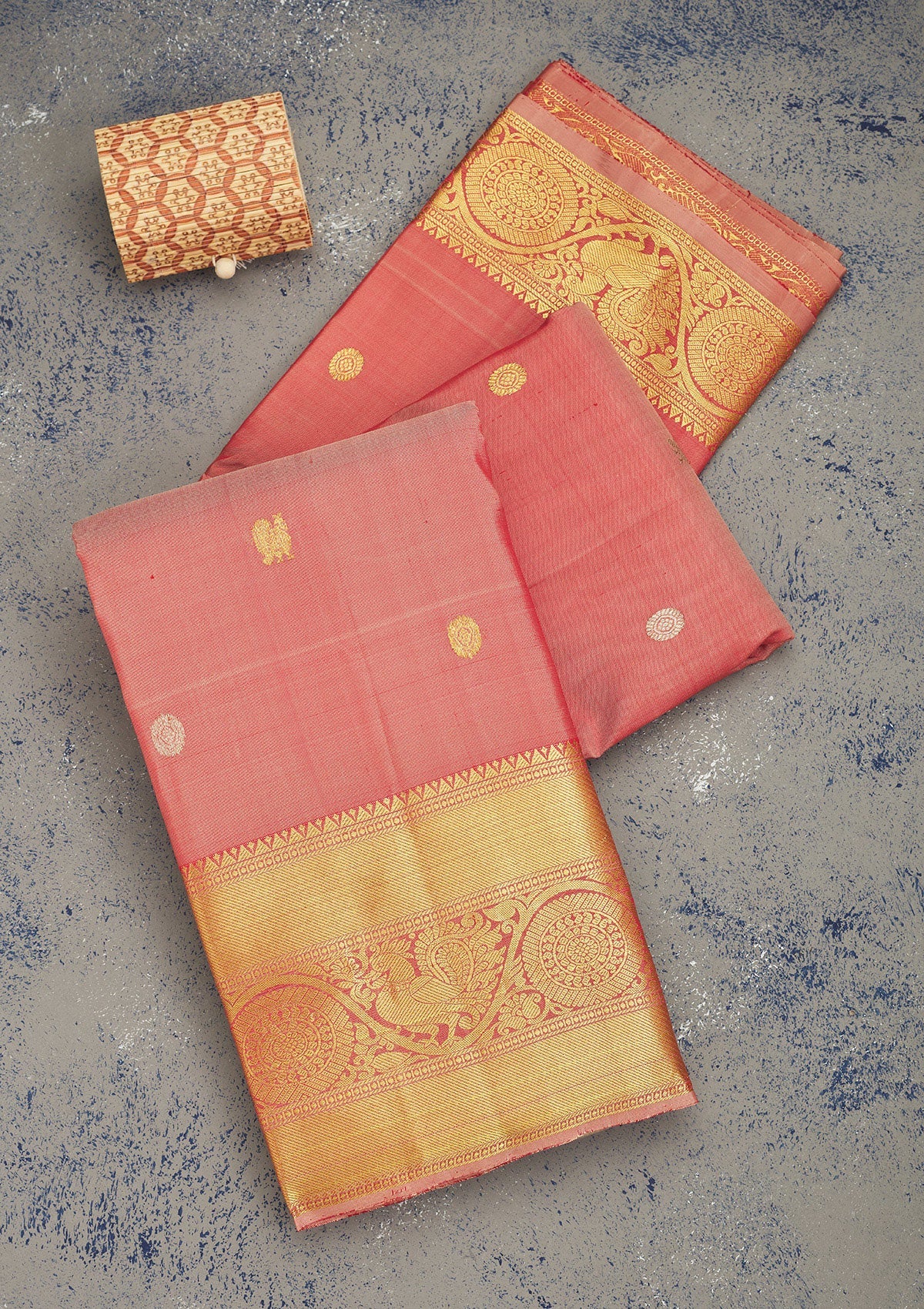 Koskii Light Brown Zariwork Pure Silk Saree – Women's