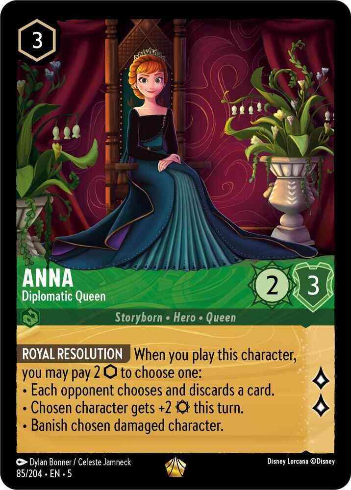 204 shimmering skies – Lorcana Anna - Diplomatic Queen - 85/204 [Shimmering Skies] [Non-Foil]