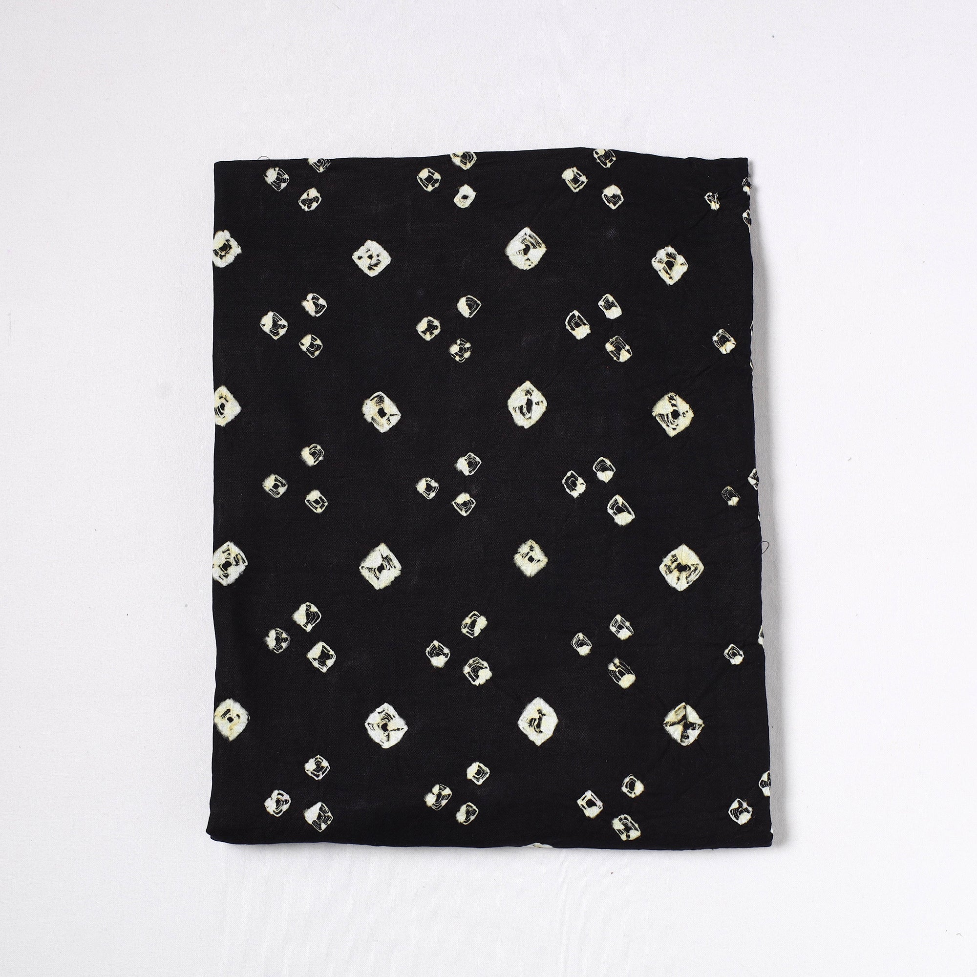KACHCHH JI CHHAAP Black - Kutch Bandhani Tie-Dye Satin Cotton Precut Fabric (1.4 meter) 23