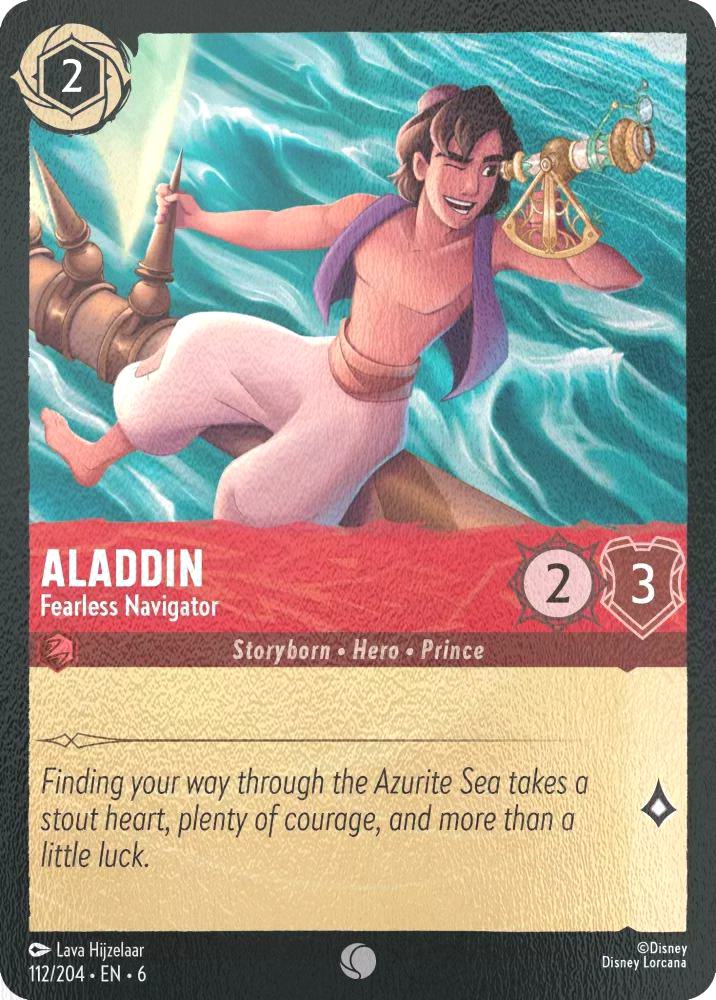 204 azurite sea – Lorcana Aladdin - Fearless Navigator - 112/204 [Azurite Sea] [Cold Foil]