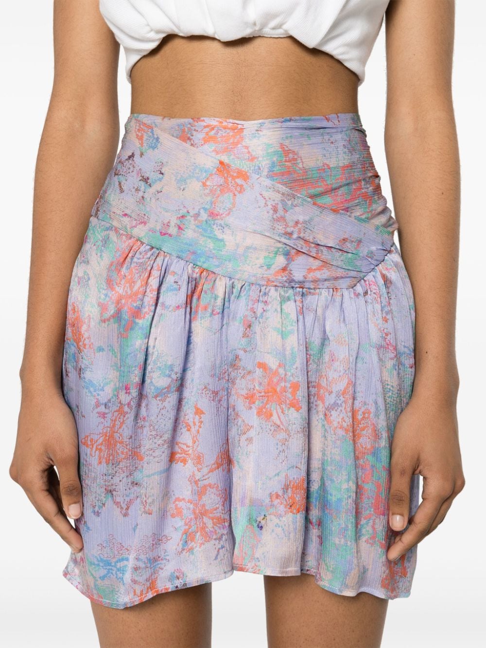 Iro Floral print silk mini skirt - view 2