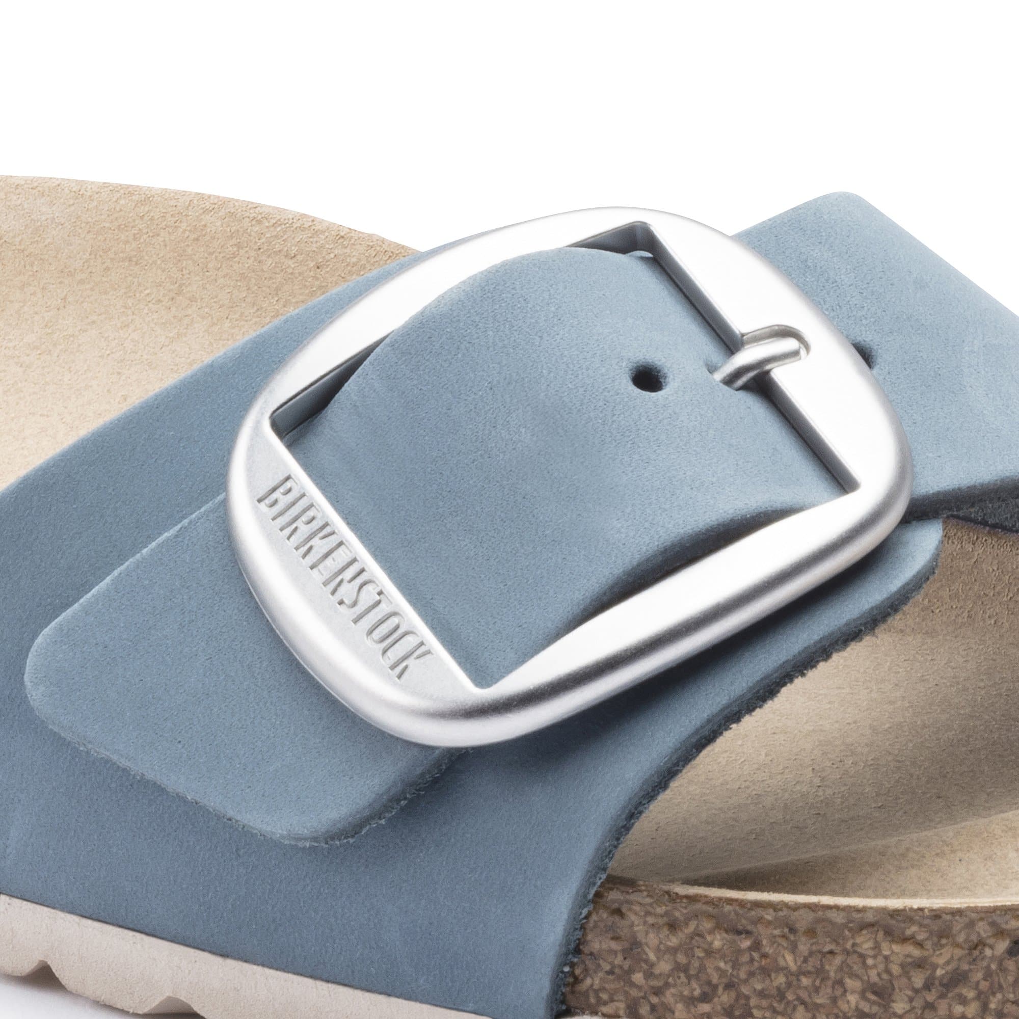 Birkenstock Madrid Big Buckle Nubuck Leather – Blue Blue/Dove - view 5