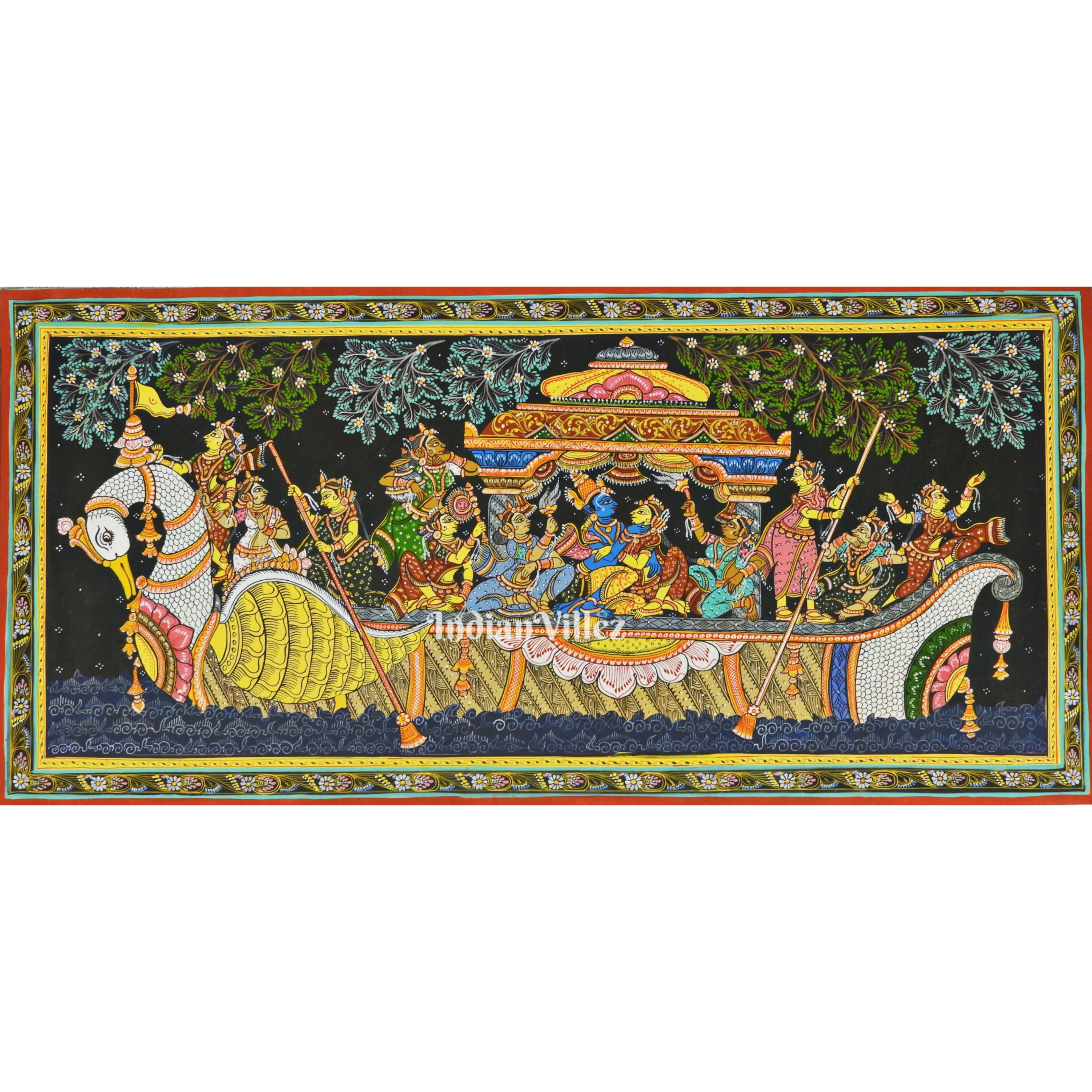IndianVillèz Nabakeli Pattachitra Painting For Home Wall Art Decor