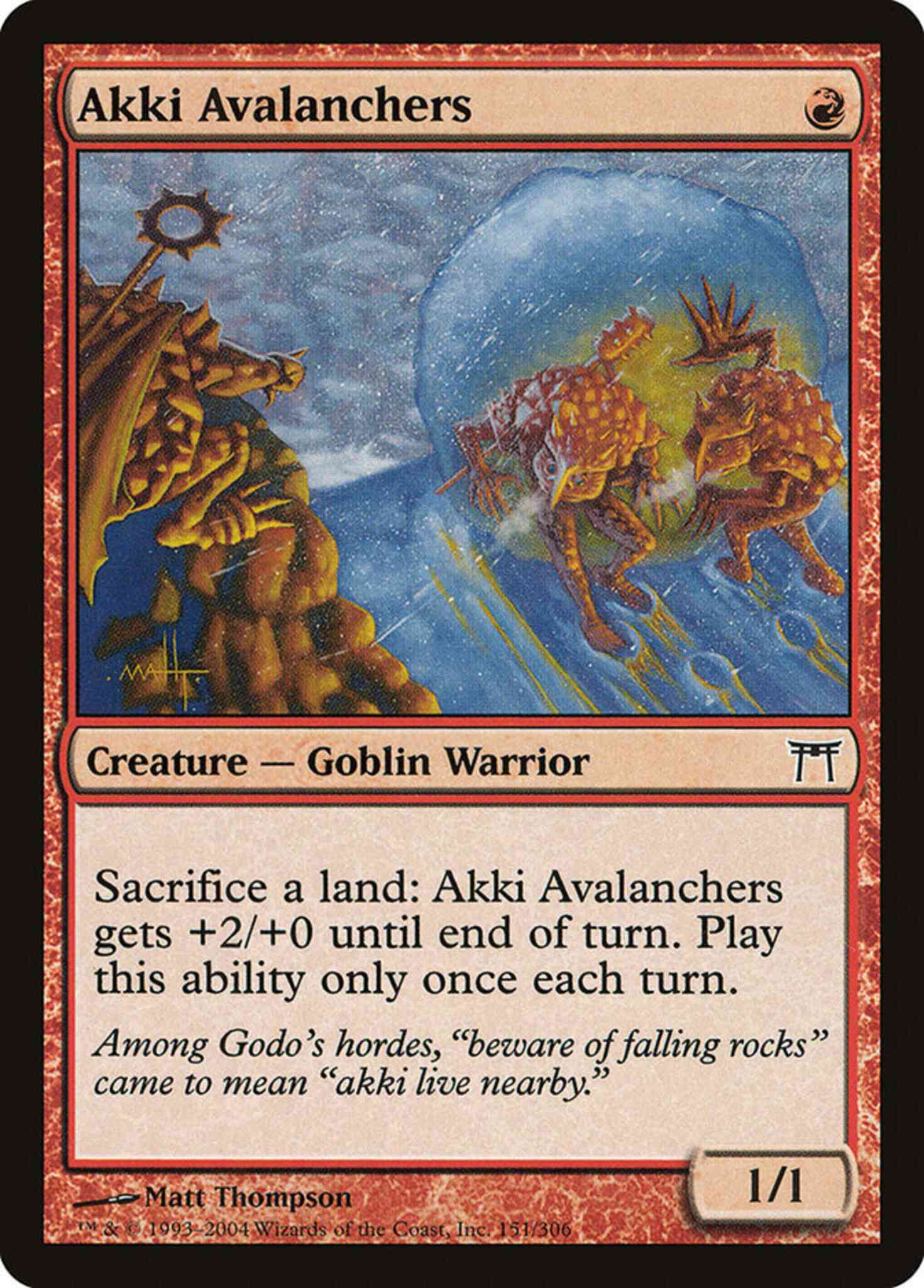 Akki avalanchers 151 – Magic Akki Avalanchers [151] [Champions of Kamigawa] [Non-Foil]