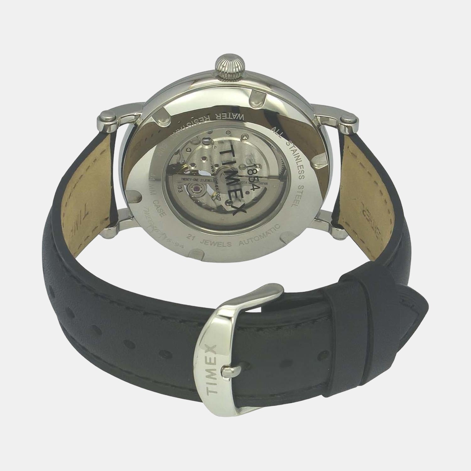 Timex E Class Men Automatic Black Dial Analog Leather Watch TWEG16716 - view 2