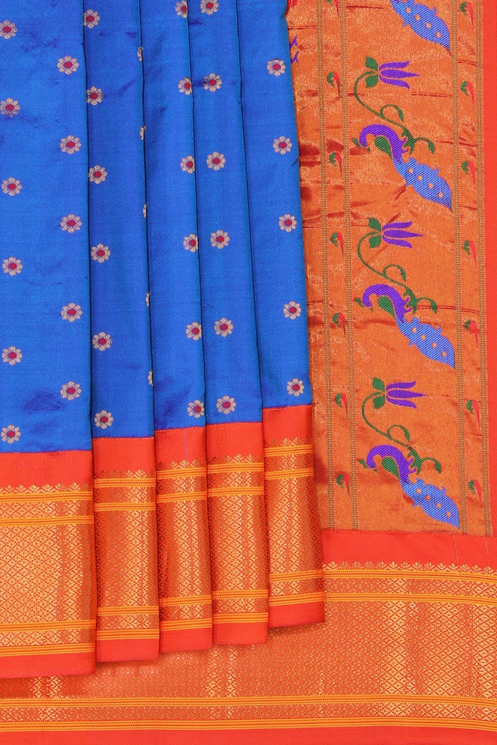 Kalanjali Gadwal Silk Blue Saree – Women's