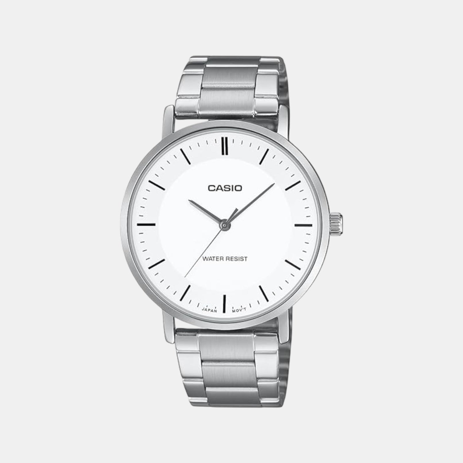 Casio Enticer Men Quartz White Dial Analog Stainless Steel Watch A2412
