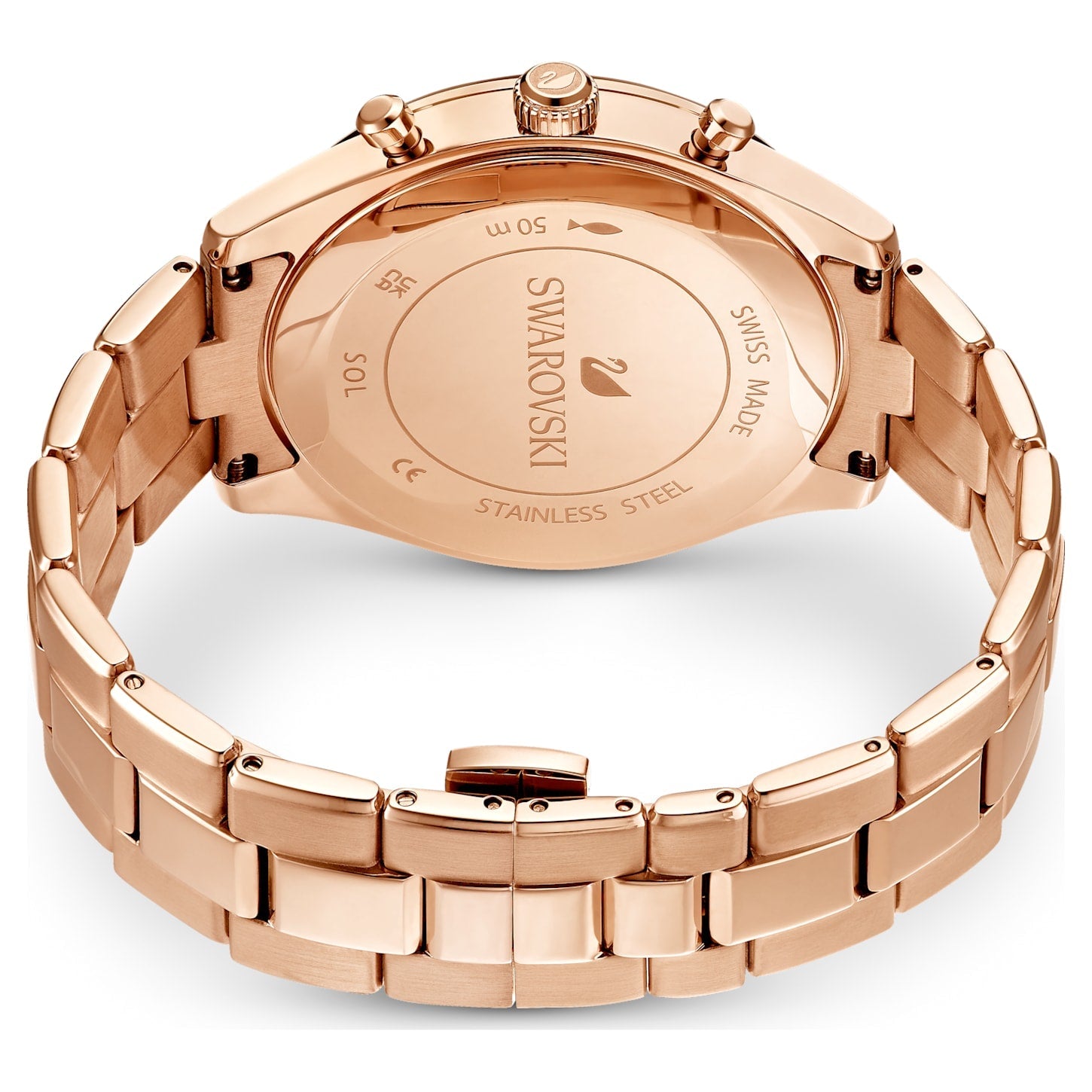 Swarovski Octea Lux Sport Women's Black Dial 39 MM & Gold Chain Strap Watch - view 2
