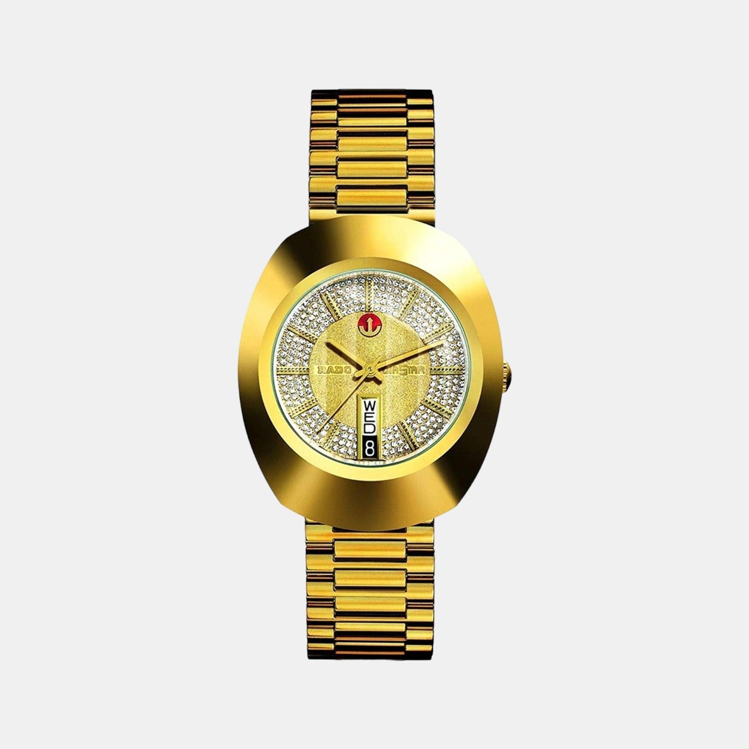 Rado Diastar Men Automatic Gold Dial Analog Stainless Steel Watch R12413243