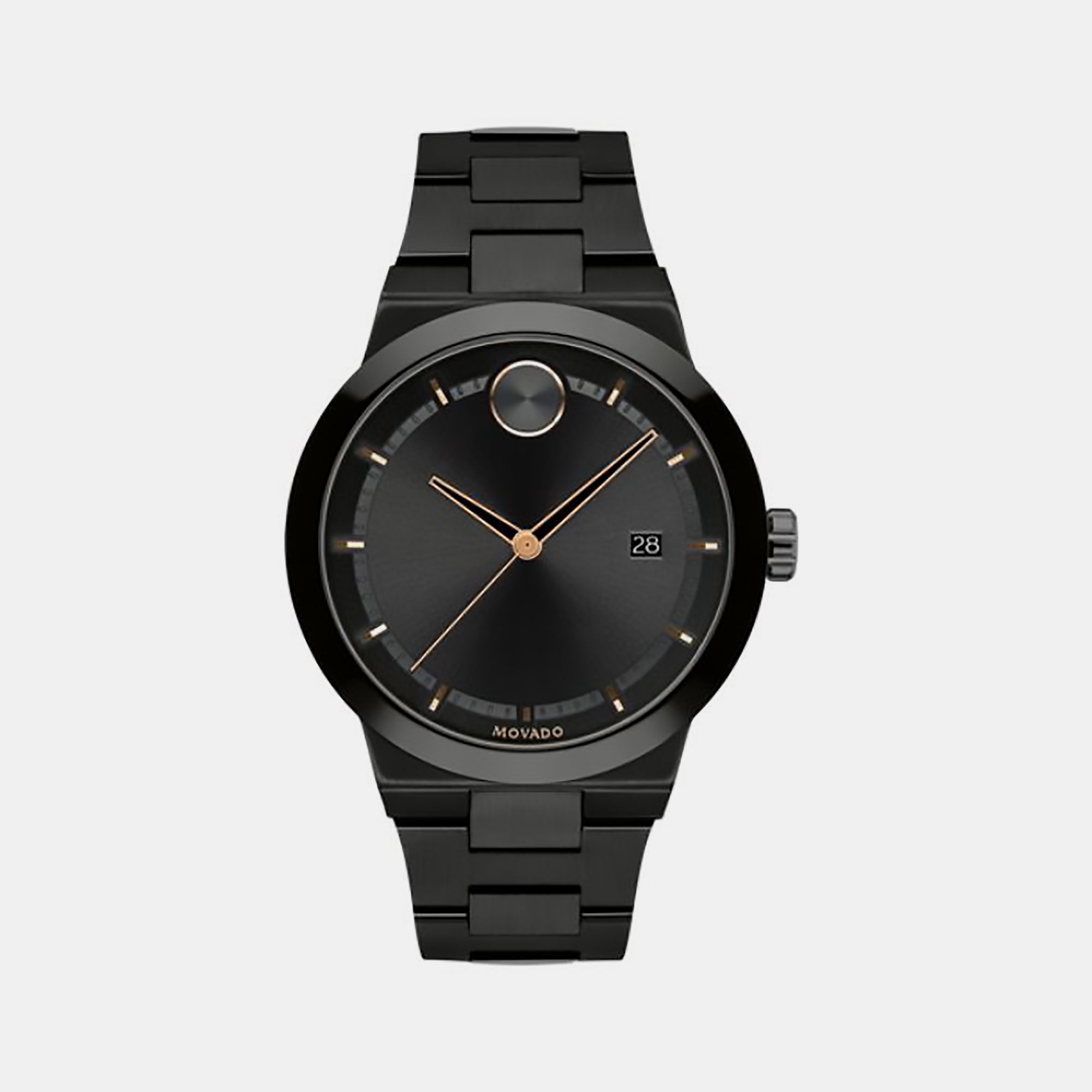 Movado Bold Men Quartz Black Dial Analog Stainless Steel Watch 3600662
